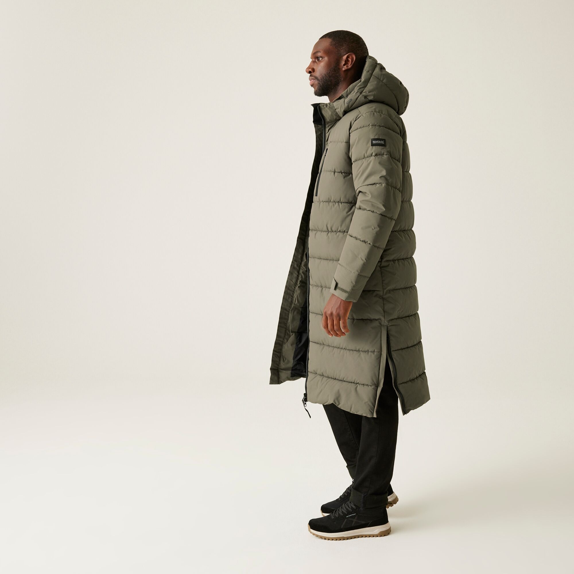 Men's Mottere Longline Padded Jacket | Crocodile Black
