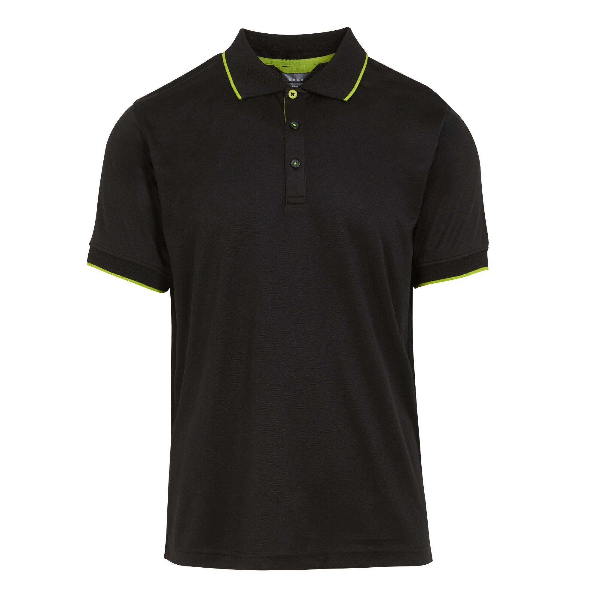 Men's Navigate Short Sleeve Polo Shirt | Black Lime Green