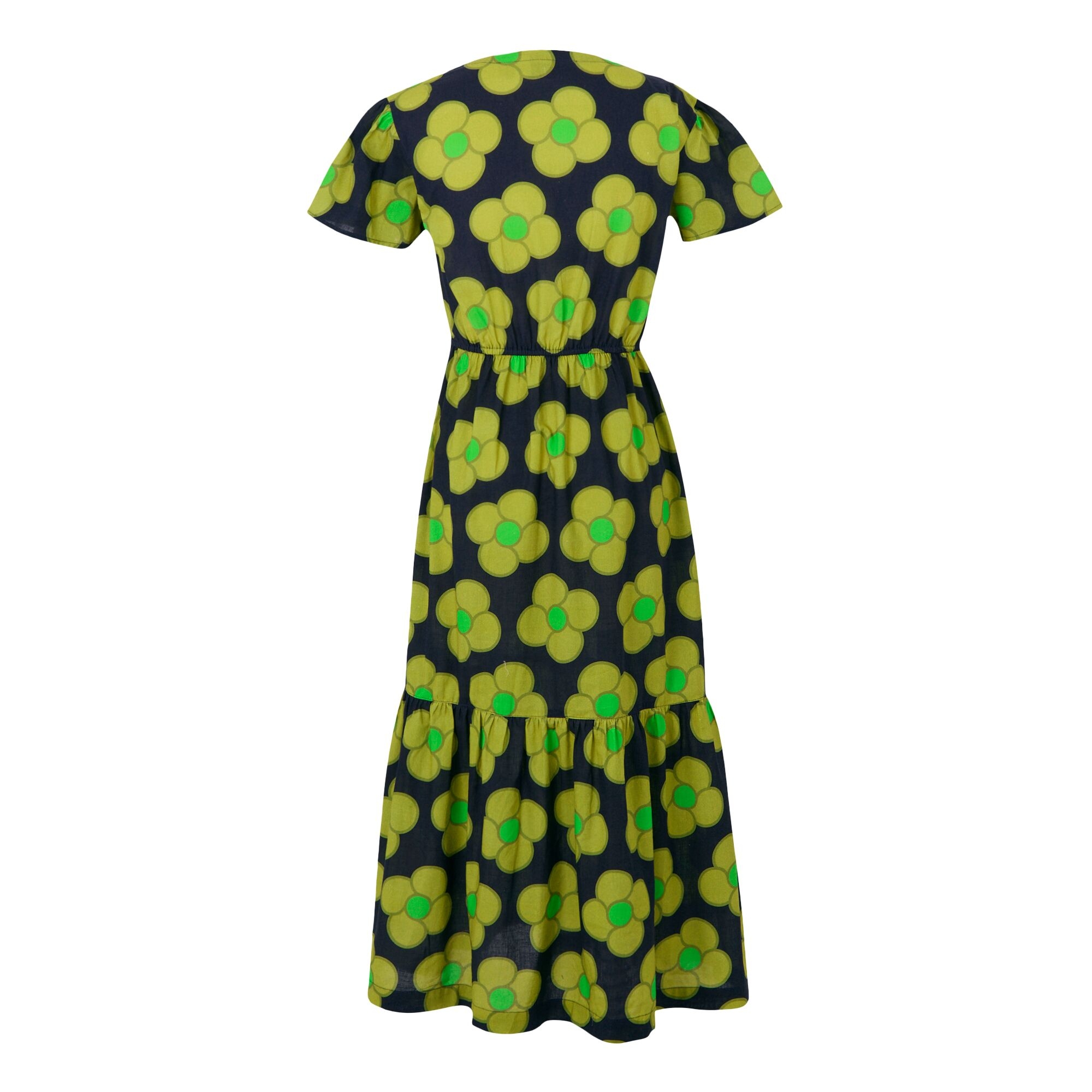 Orla Kiely Tiered Midi Dress | Spinning Flower Navy