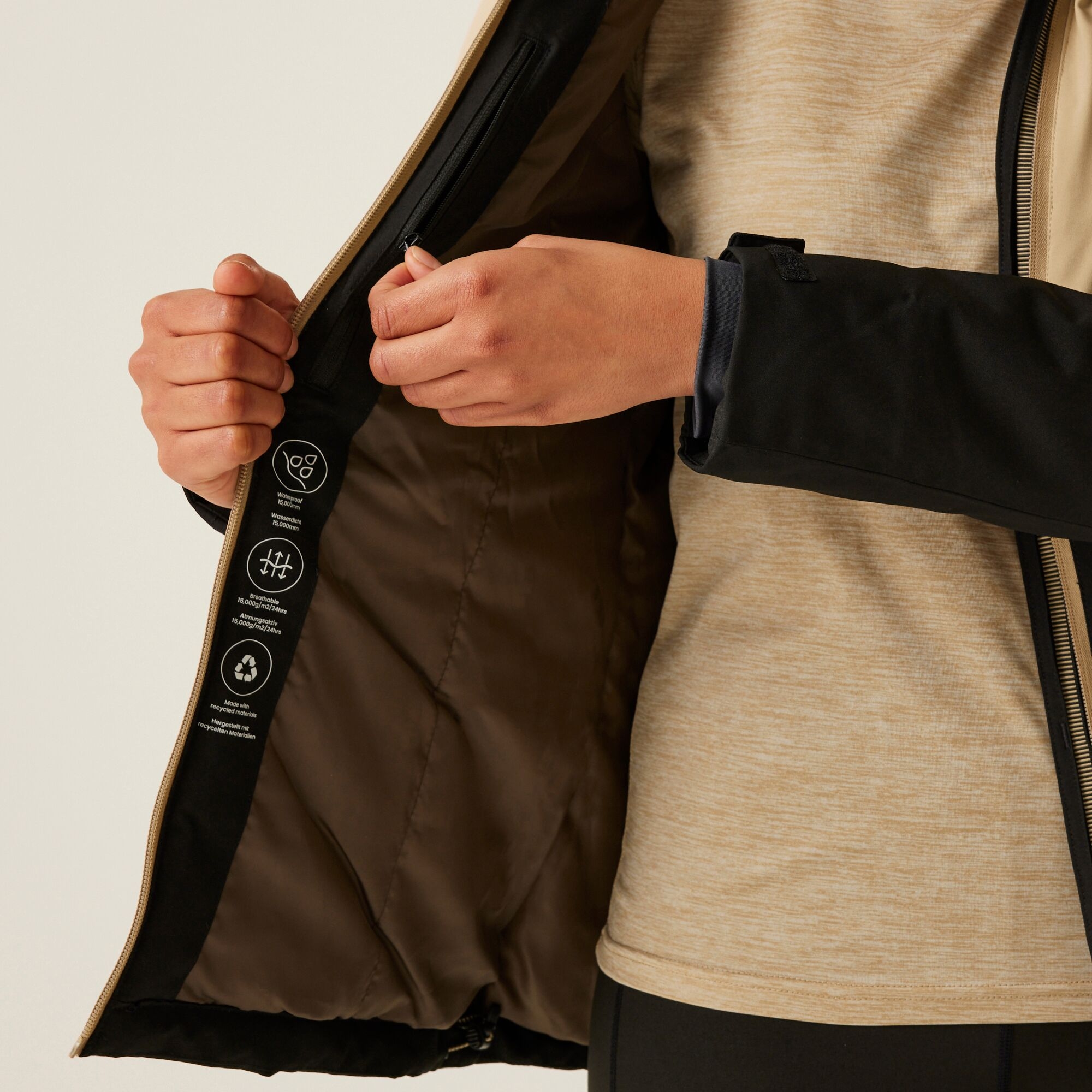 Women's Kelora Waterproof Insulated Jacket | Black Warm Taupe