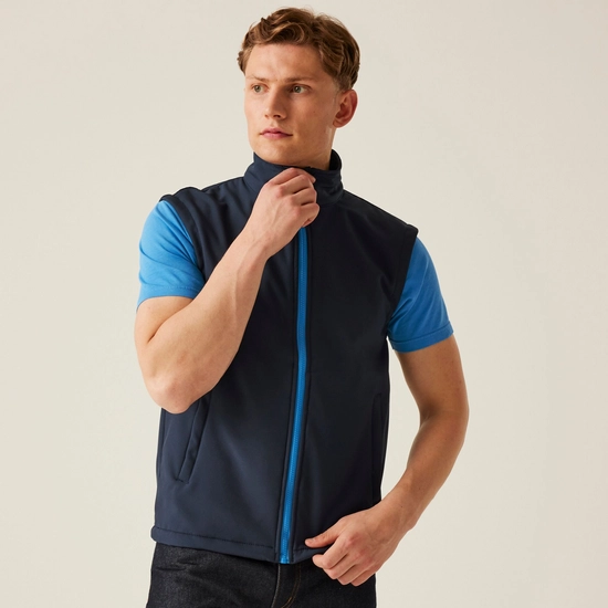 Men's Ablaze Printable Softshell Bodywarmer | Navy French Blue