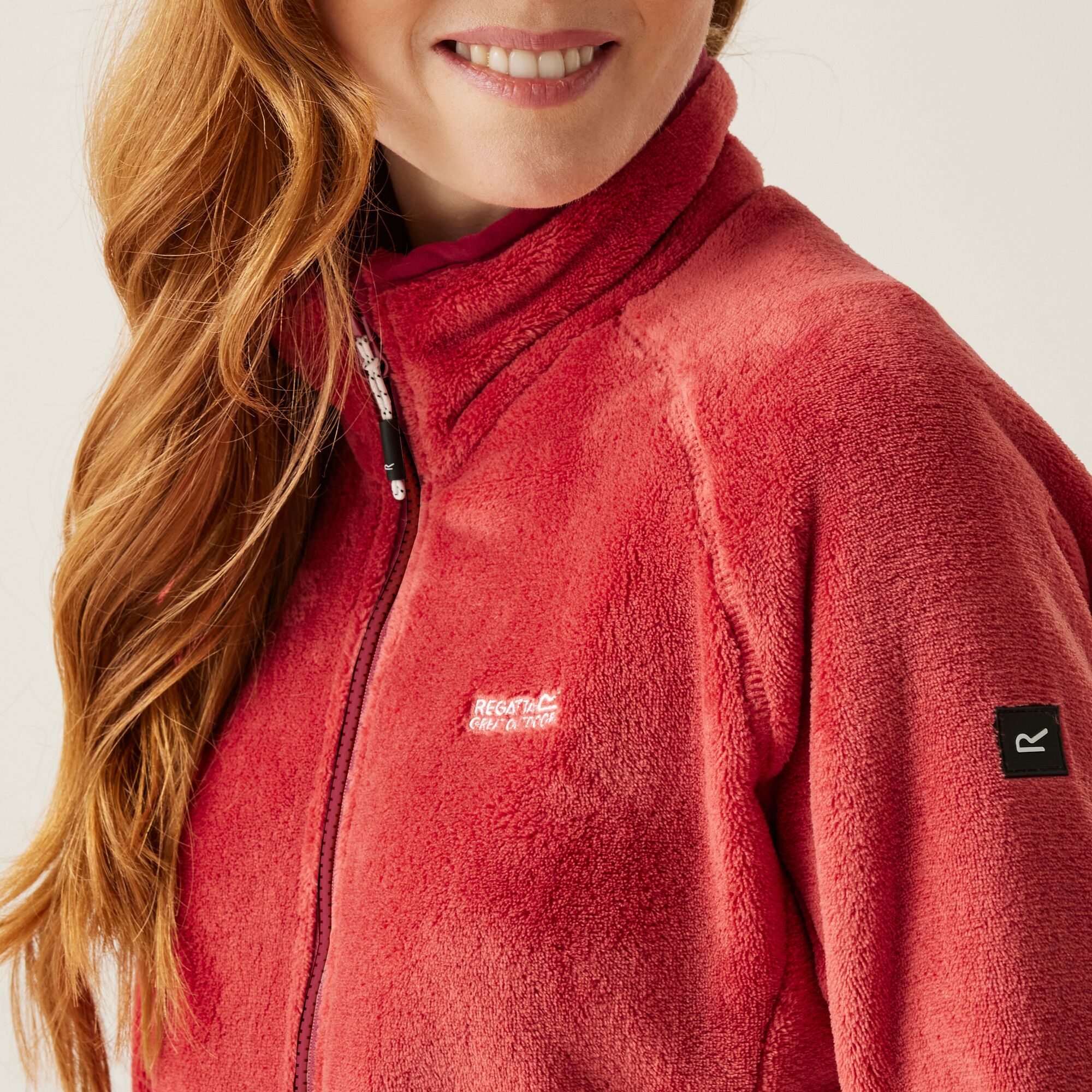 Women's Lakara Fluffy Full Zip Fleece | Mineral Red