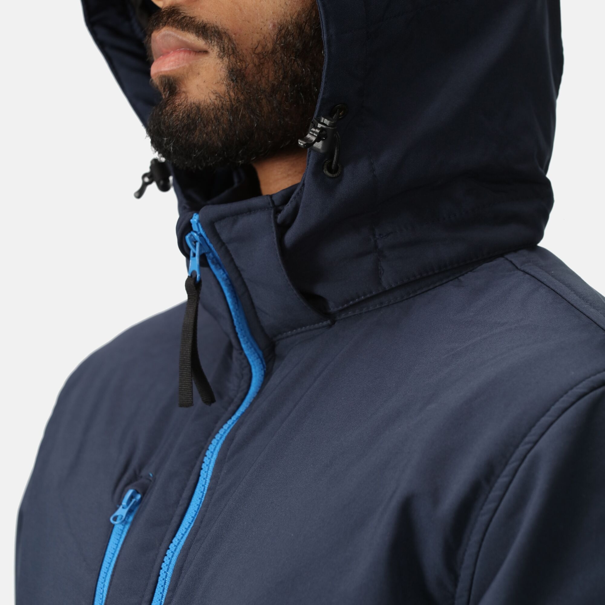 Men's Venturer 3 Layer Printable Hooded Softshell Jacket | Navy French Blue
