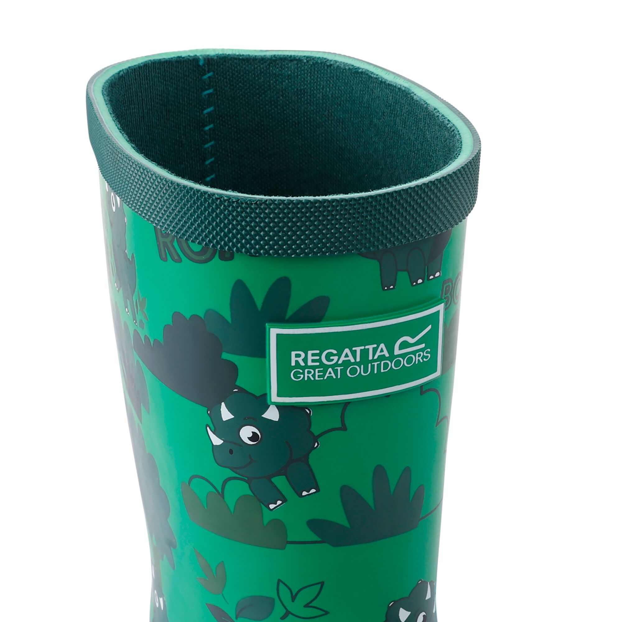Kids' Mudplay II wellies | Stompy the Dinosaur Print Green