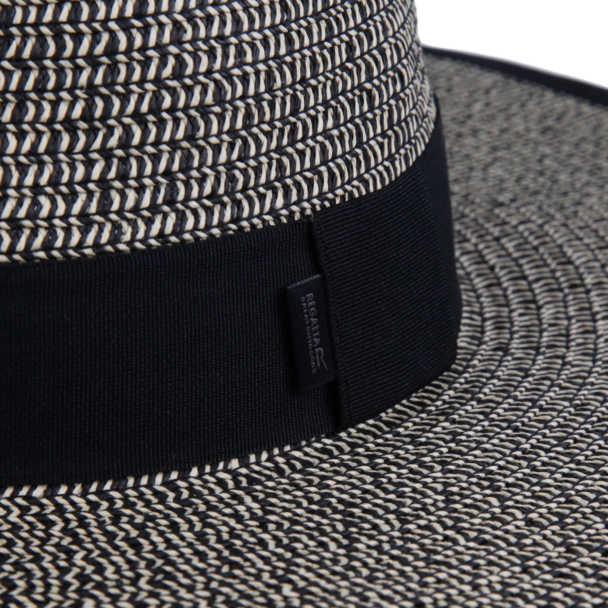 Women's Straw Sun Hat Bucket Hat | Black Natural Straw