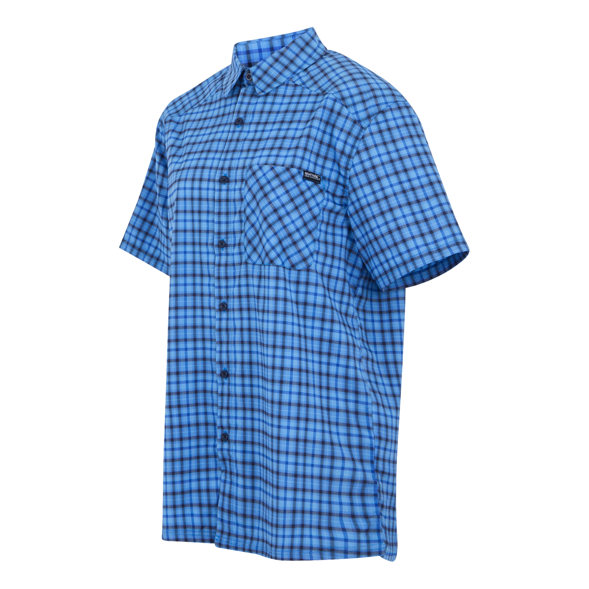 Men's Begarno Short Sleeve Shirt | Moonlight Denim Navy Check