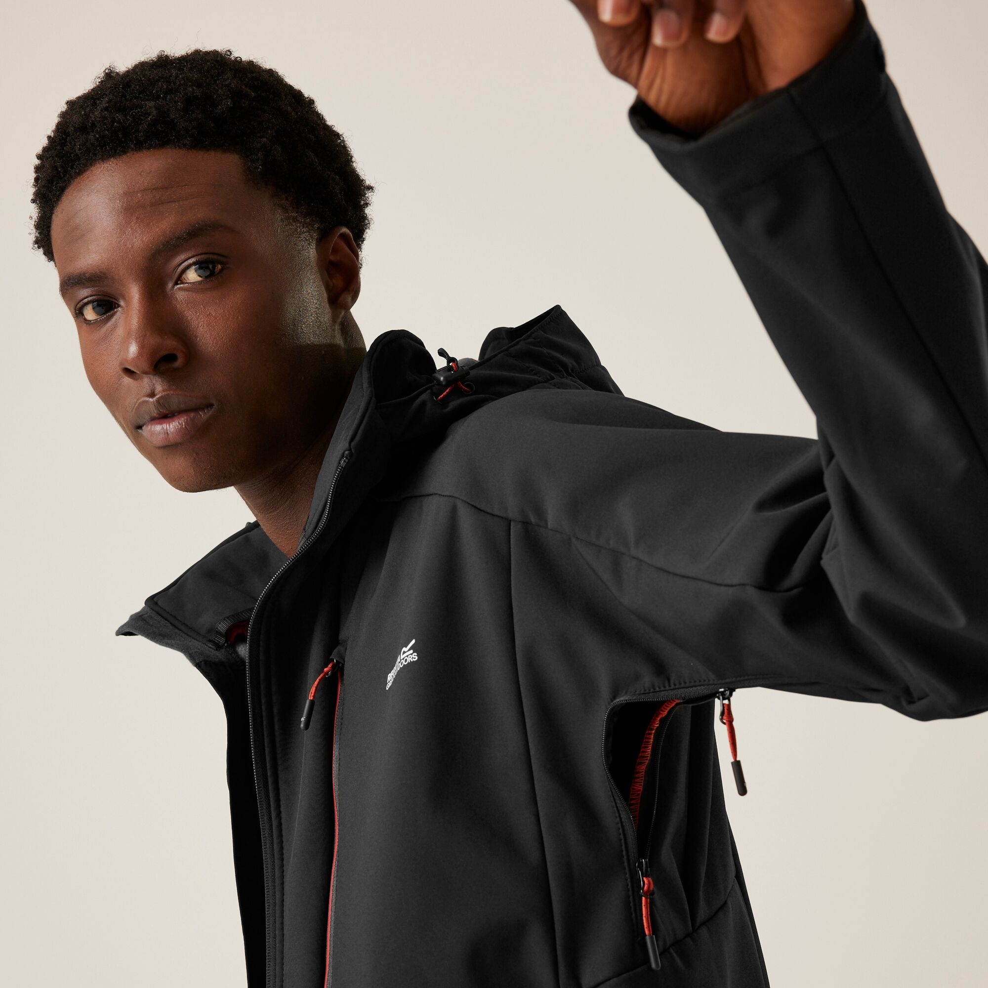 Men's Hewitts X Softshell Jacket | Black Red Ochre