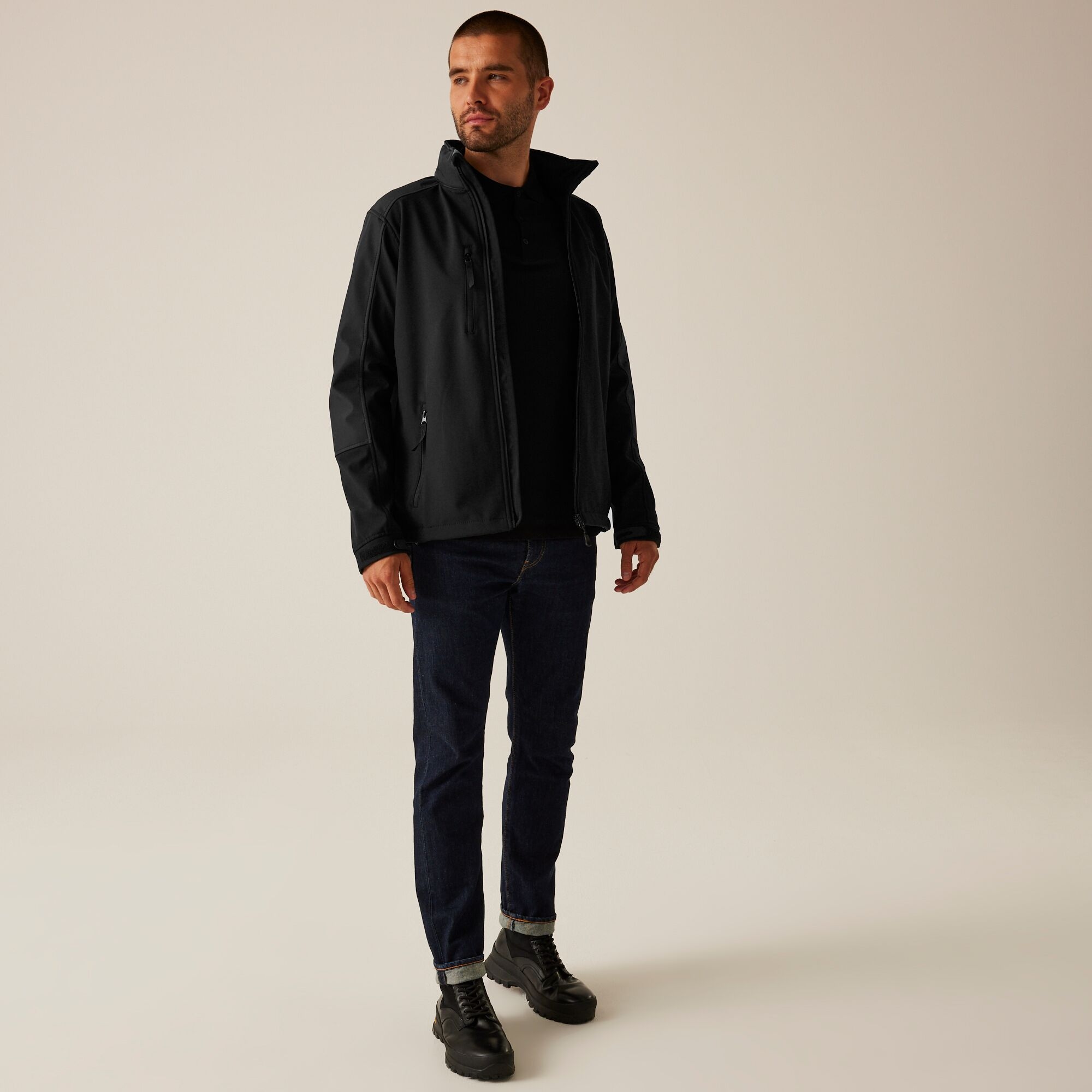 Men's Hydroforce 3 Layer Membrane Hooded Softshell Jacket | Black
