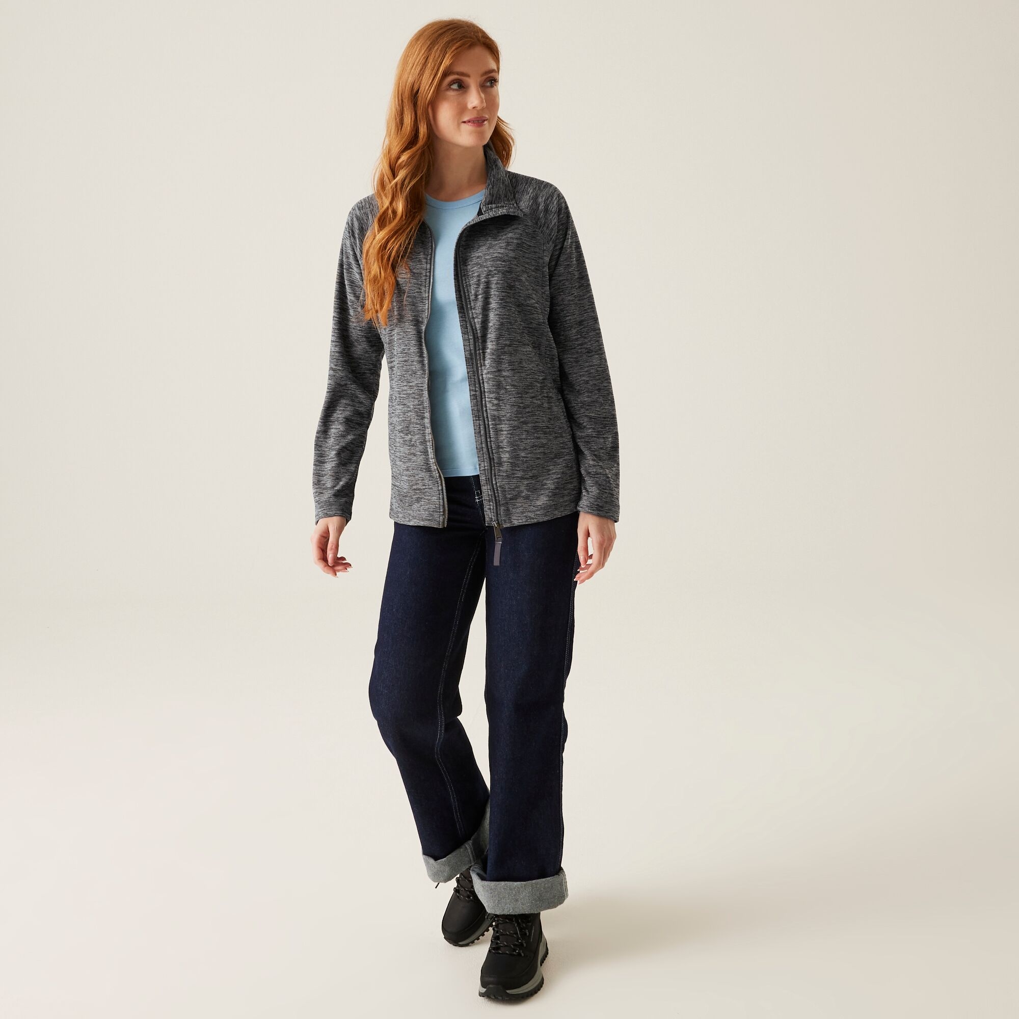 Women's Mayse Full Zip Fleece | Dark Grey Marl
