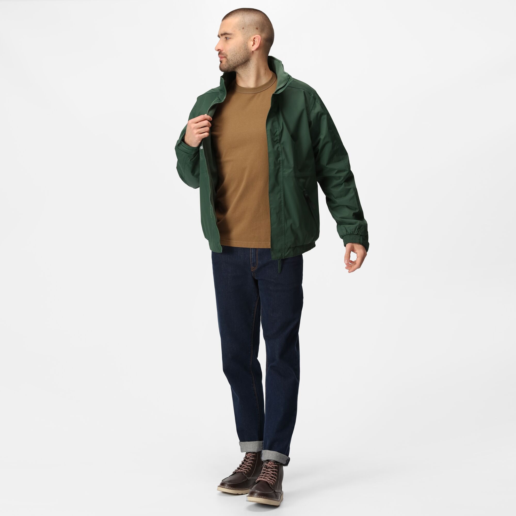 Men's Dover Fleece Lined Waterproof Insulated Bomber Jacket | Dark Green Dark Grey