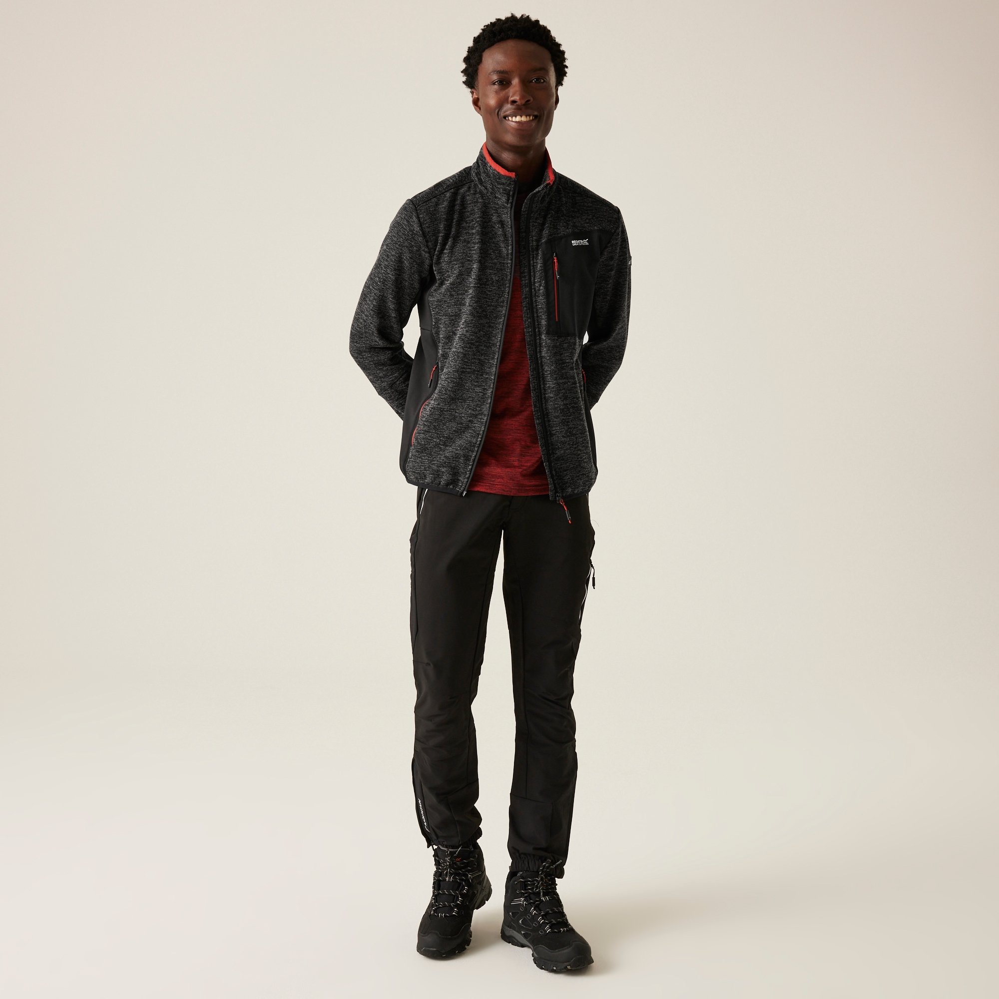 Men's Baslinn Full Zip Fleece | Black Marl Black