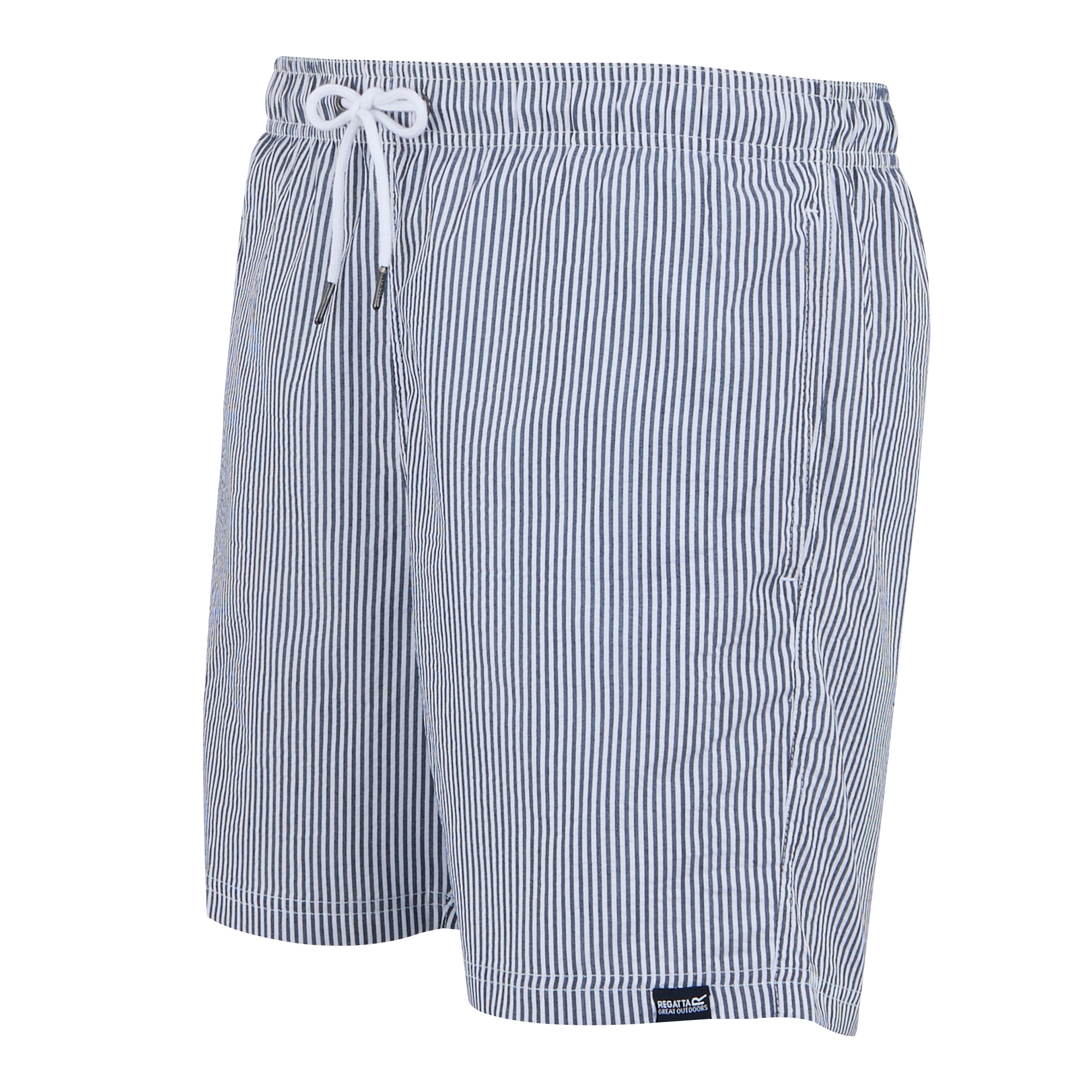 Men's Loras Swim Shorts | Navy Seersucker Stripe