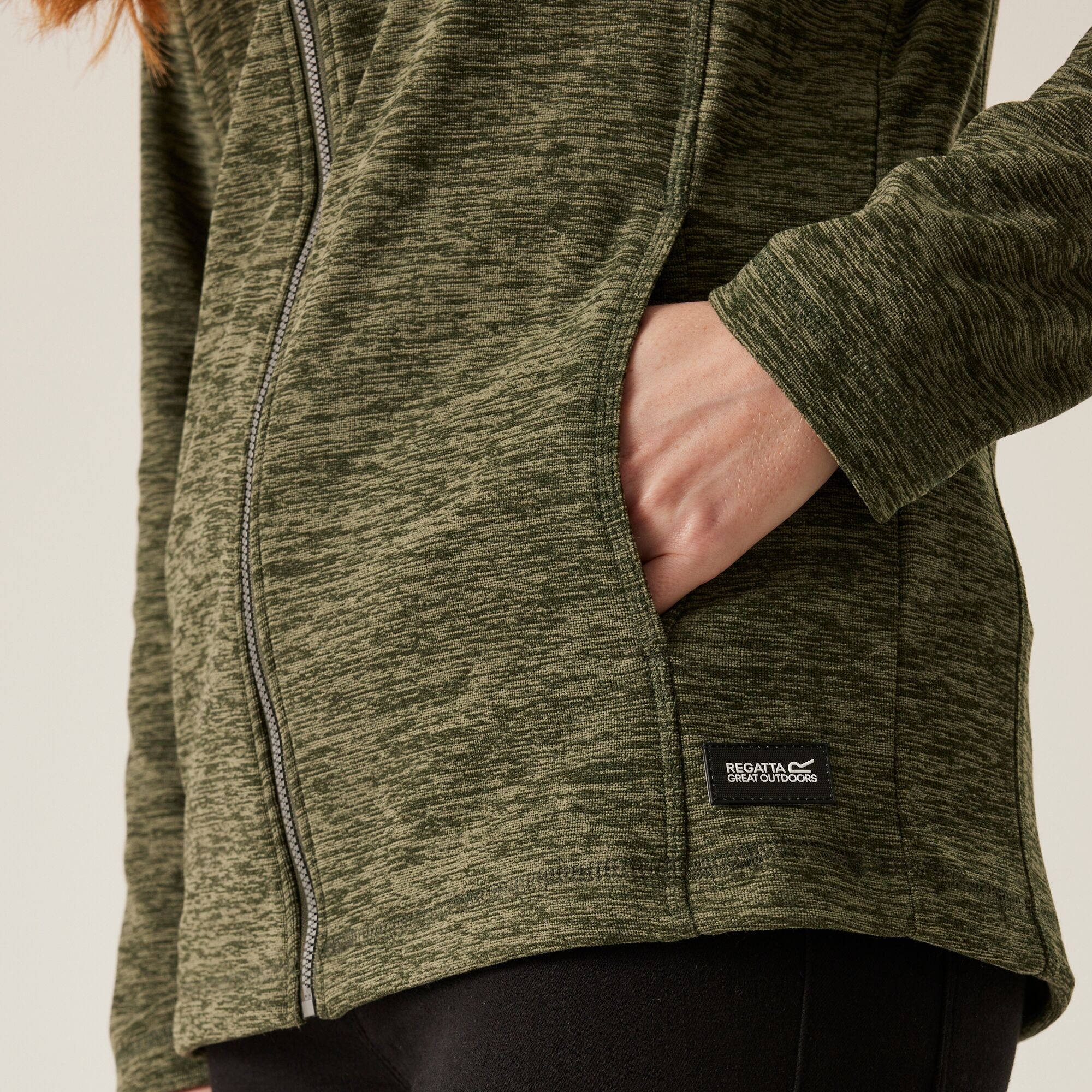 Women's Mayse Full Zip Fleece | Dark Khaki Marl