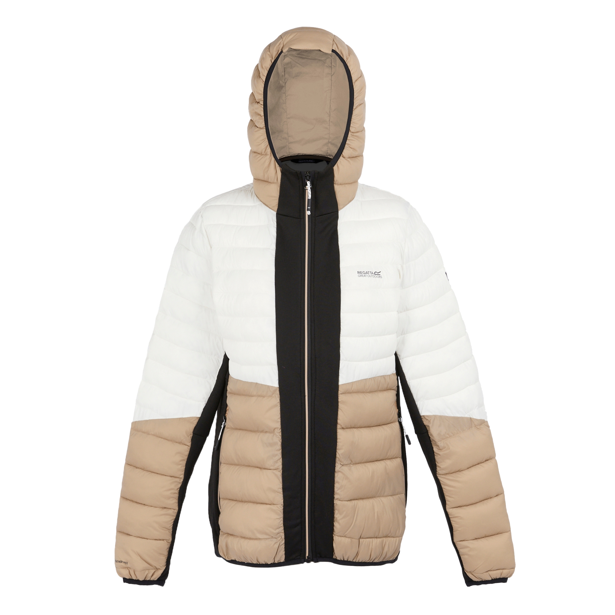 Women's Leedre Hooded Hybrid Jacket | Black Warm Taupe