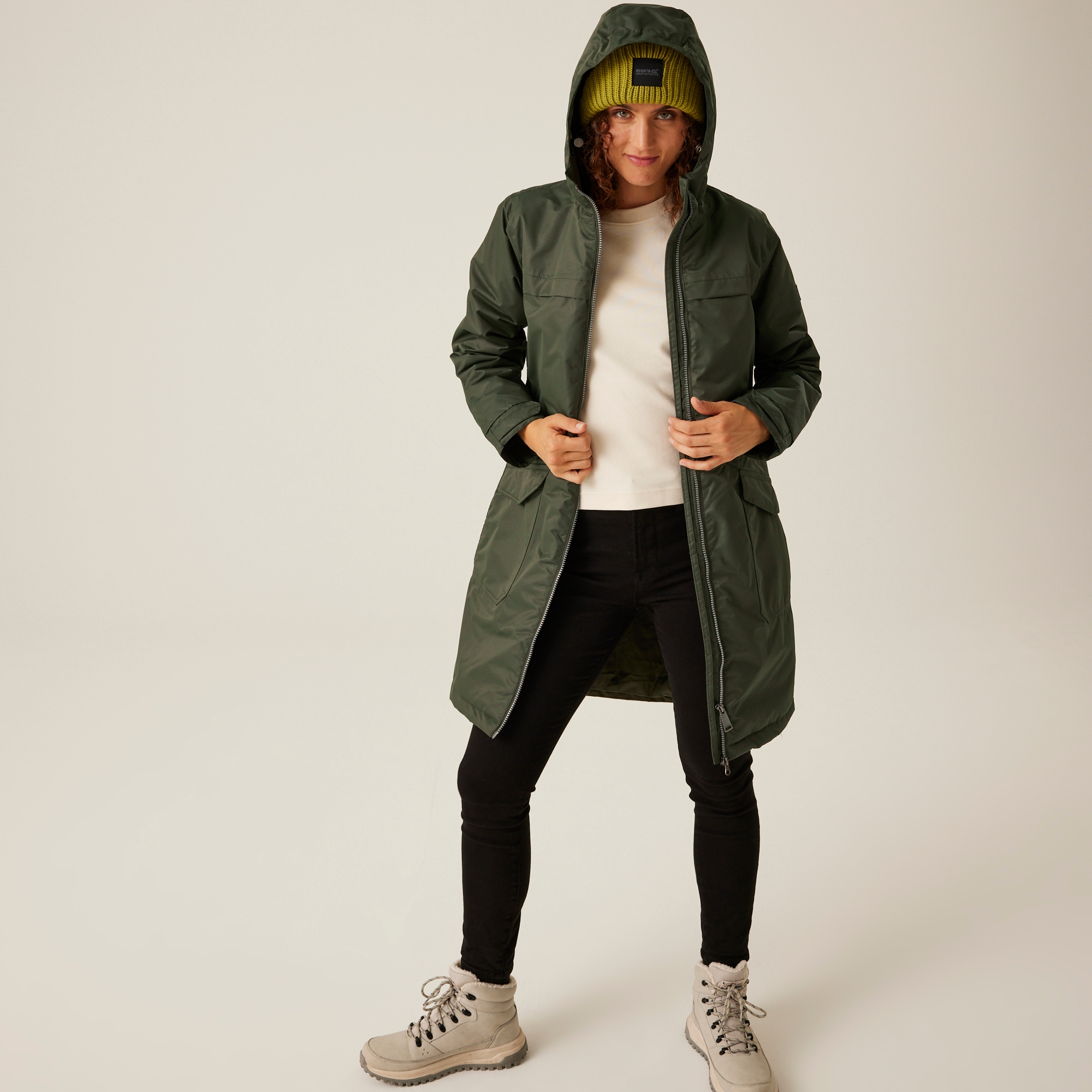 Women's Romine II Waterproof Parka Jacket | Dark Khaki Black