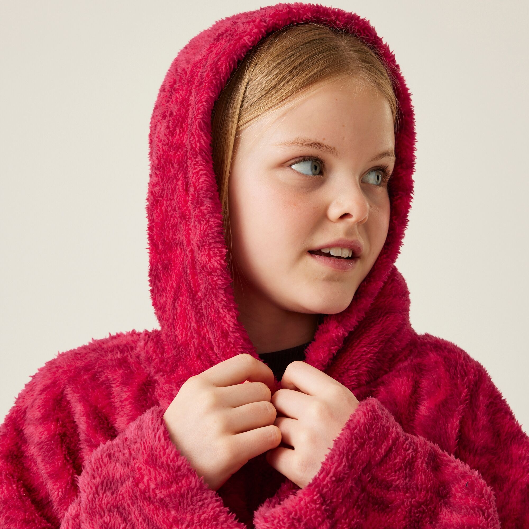 Kids' Cosy Poncho | Pink Potion Zebra