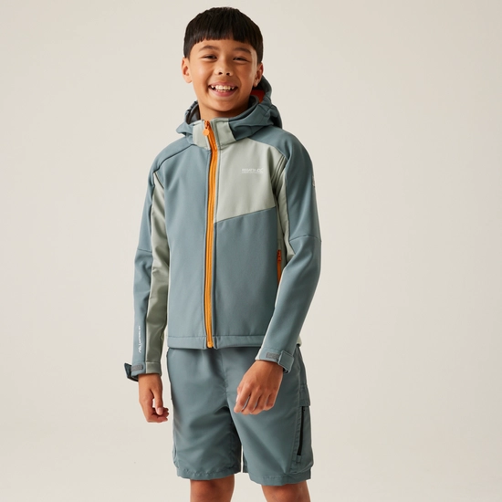Kids' Acidity VIII Softshell Jacket | Exotic Plume Aruba Blue