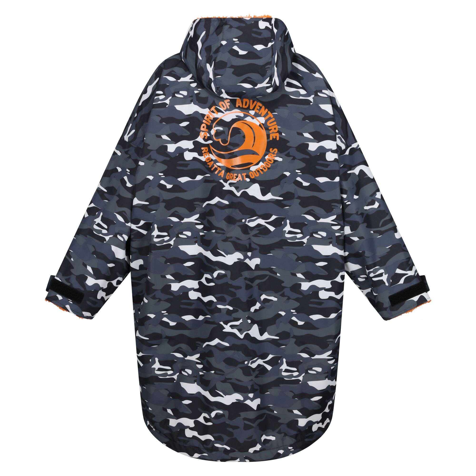Junior Waterproof Changing Robe | Black Camo Persimmon