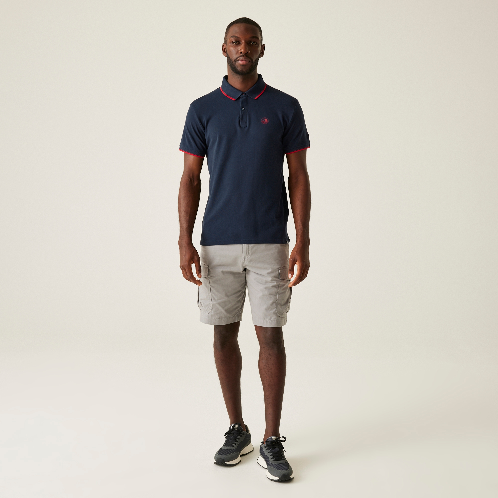 Men's Tadeo II Polo Shirt | Navy Poppy Red Tipping