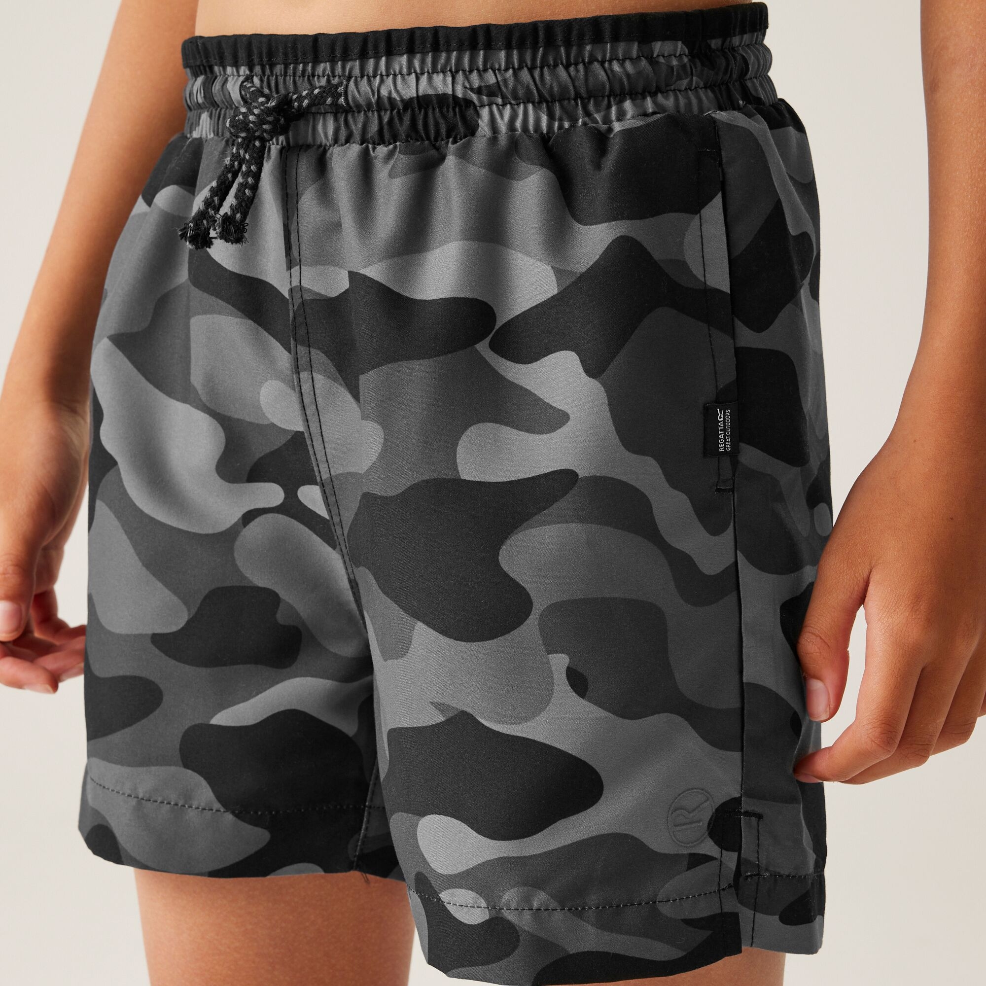 Kids' Skander III Swim Shorts | Grey Black Camo