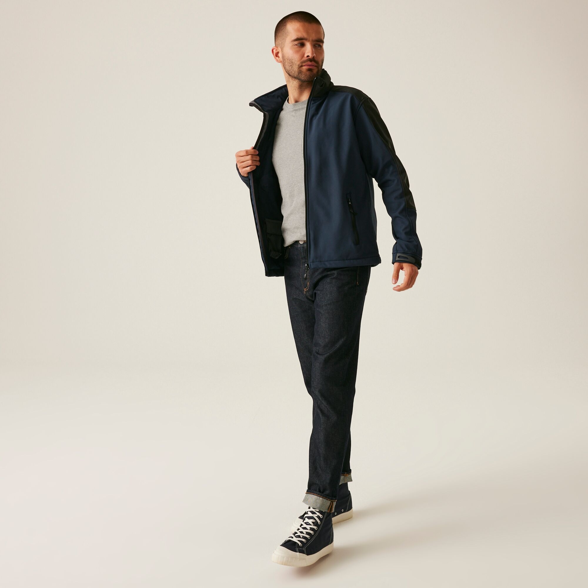 Men's Hydroforce 3 Layer Membrane Hooded Softshell Jacket | Navy