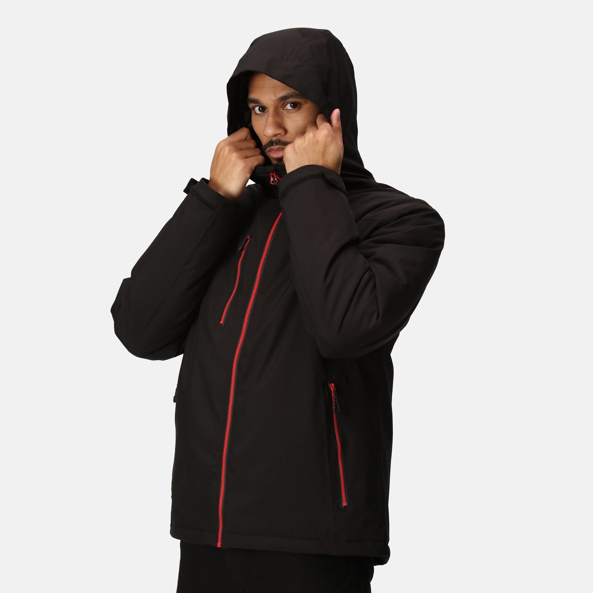 Men's Navigate Insulated Jacket | Black Classic Red