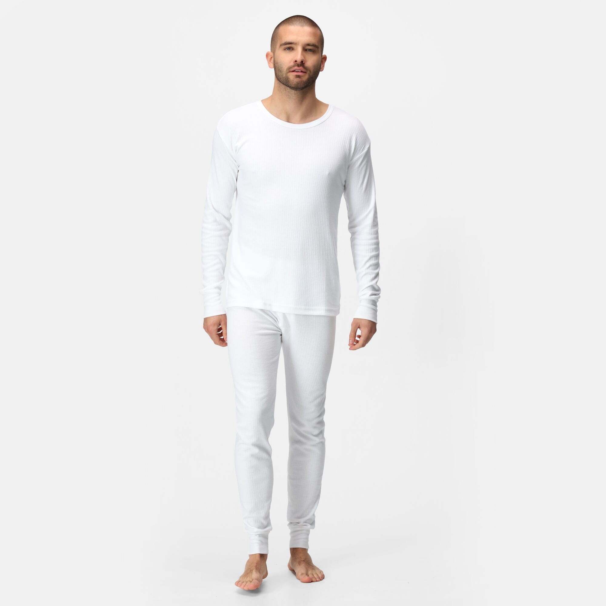Men's Long Sleeve Thermal Vest | White
