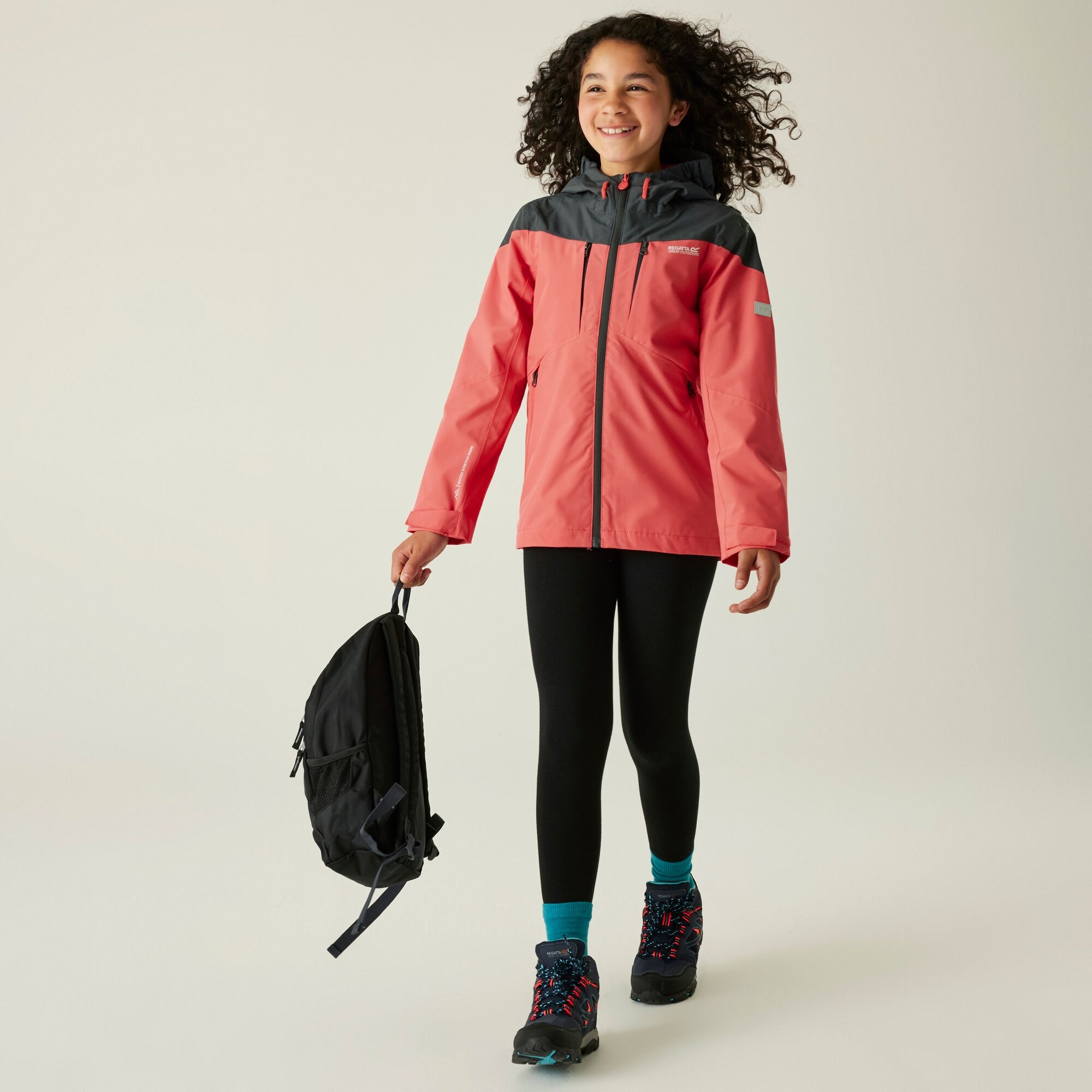 Kids' Highton VI Waterpoof Jacket | Peach Bloom Seal Grey