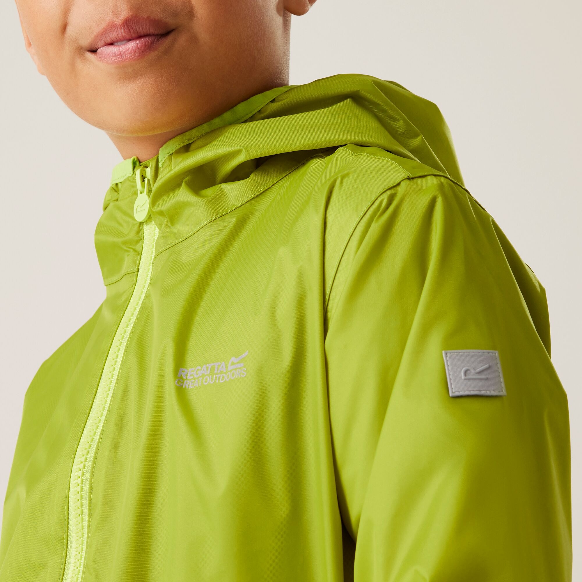 Kids' Lever II Waterproof Packaway Jacket | Grenoble Green Wild Lime
