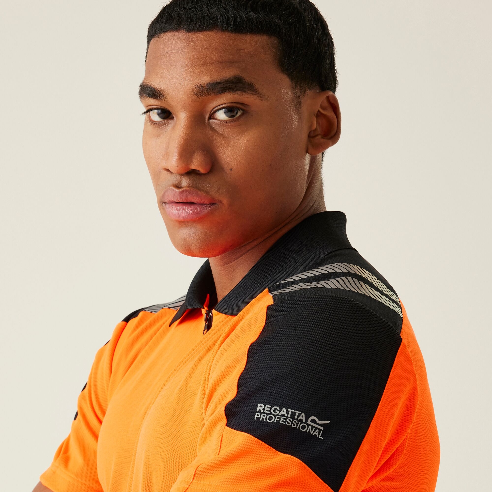 Men's Hi-Vis X-Pro Polo - Class 1 | Black Orange