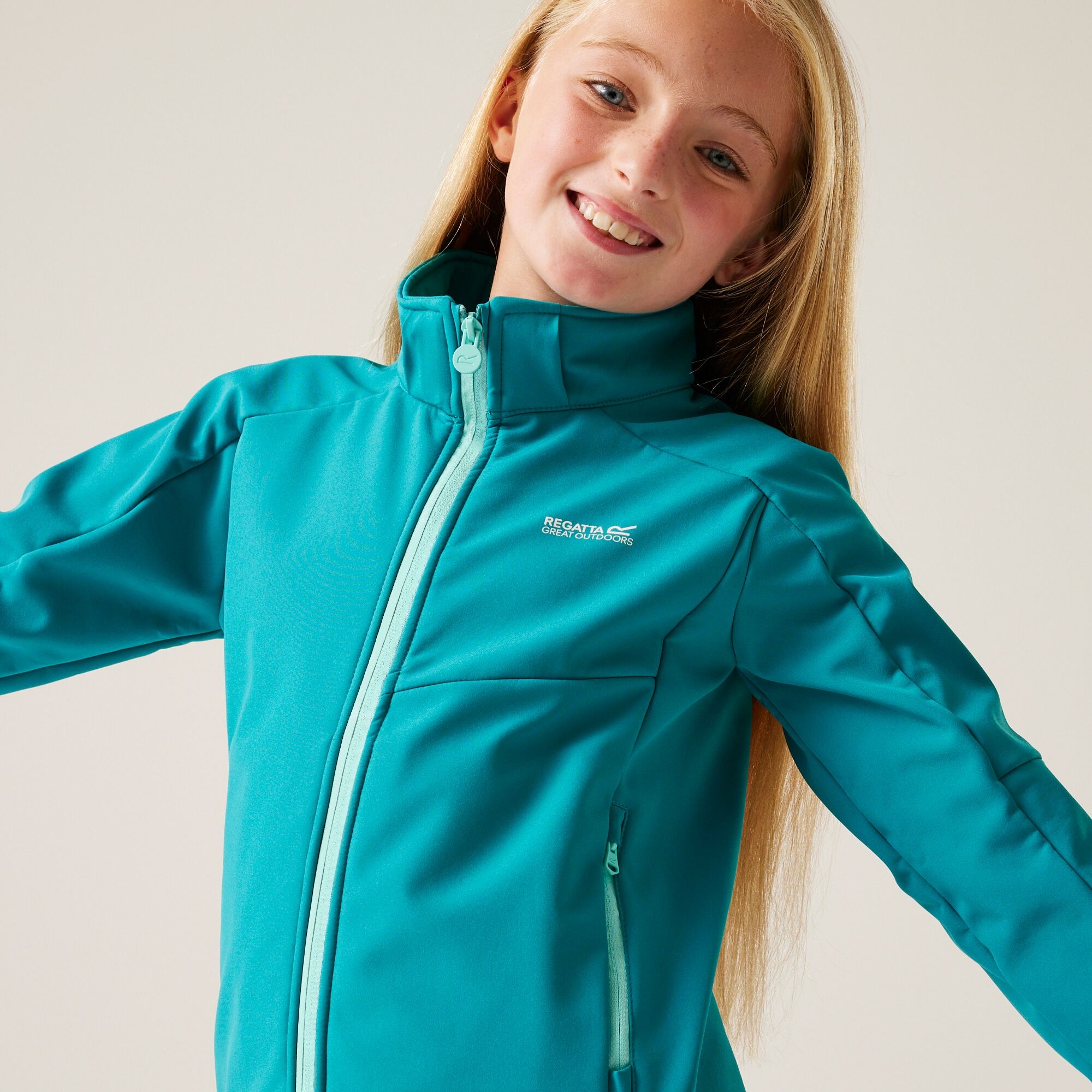 Kids' Acidity VIII Softshell Jacket | Exotic Plume Aruba Blue