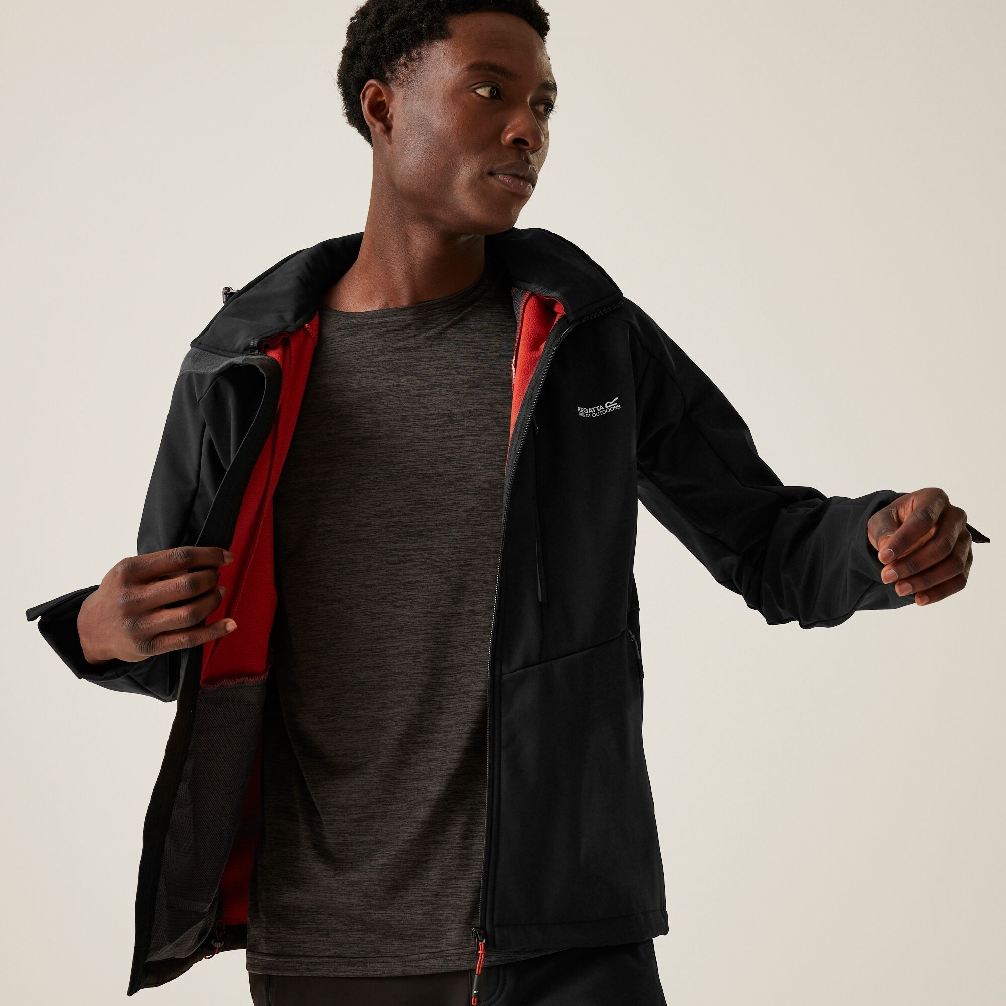 Men's Hewitts X Softshell Jacket | Black Red Ochre