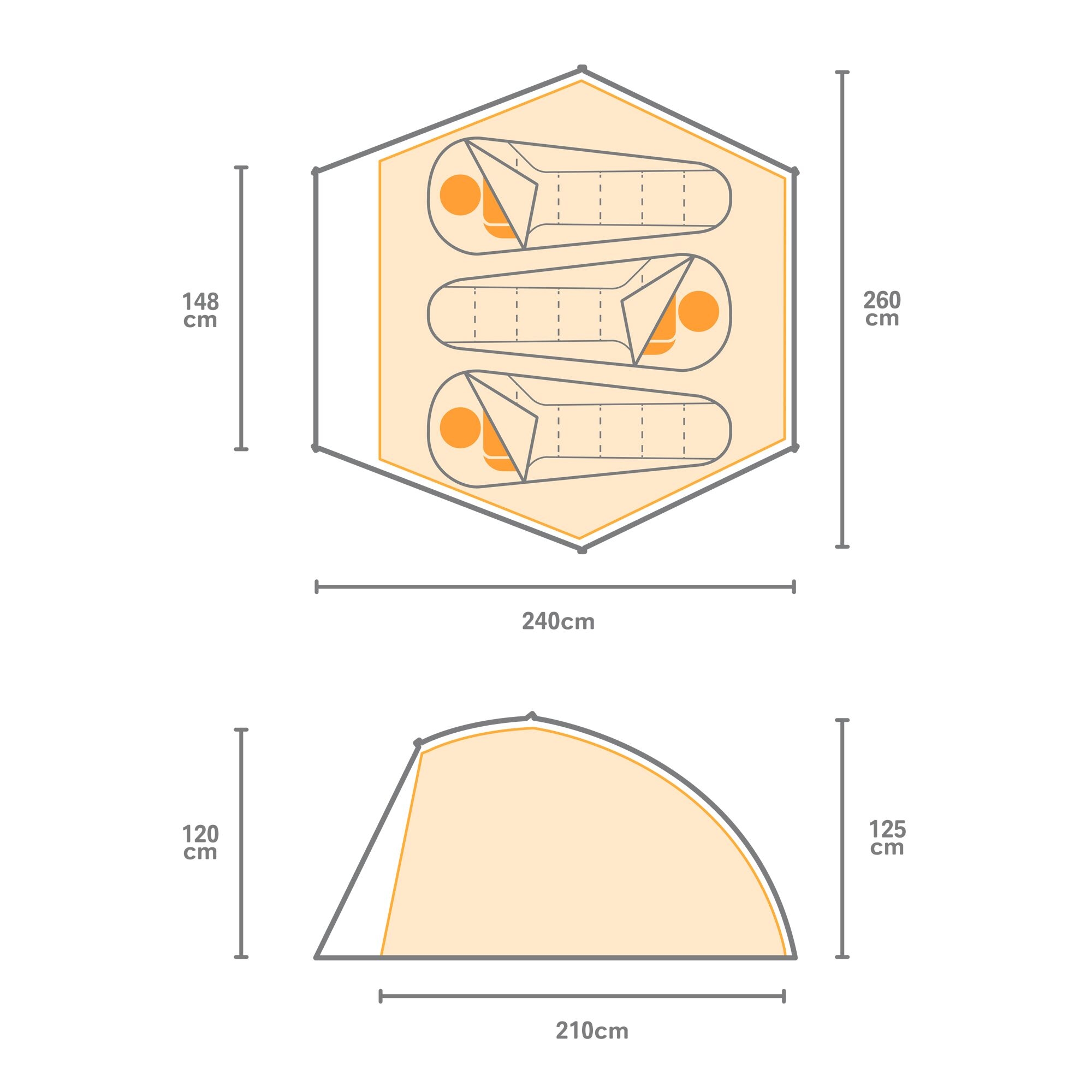 Montegra Geo 3-Man Backpacking Tent | Alpine Green