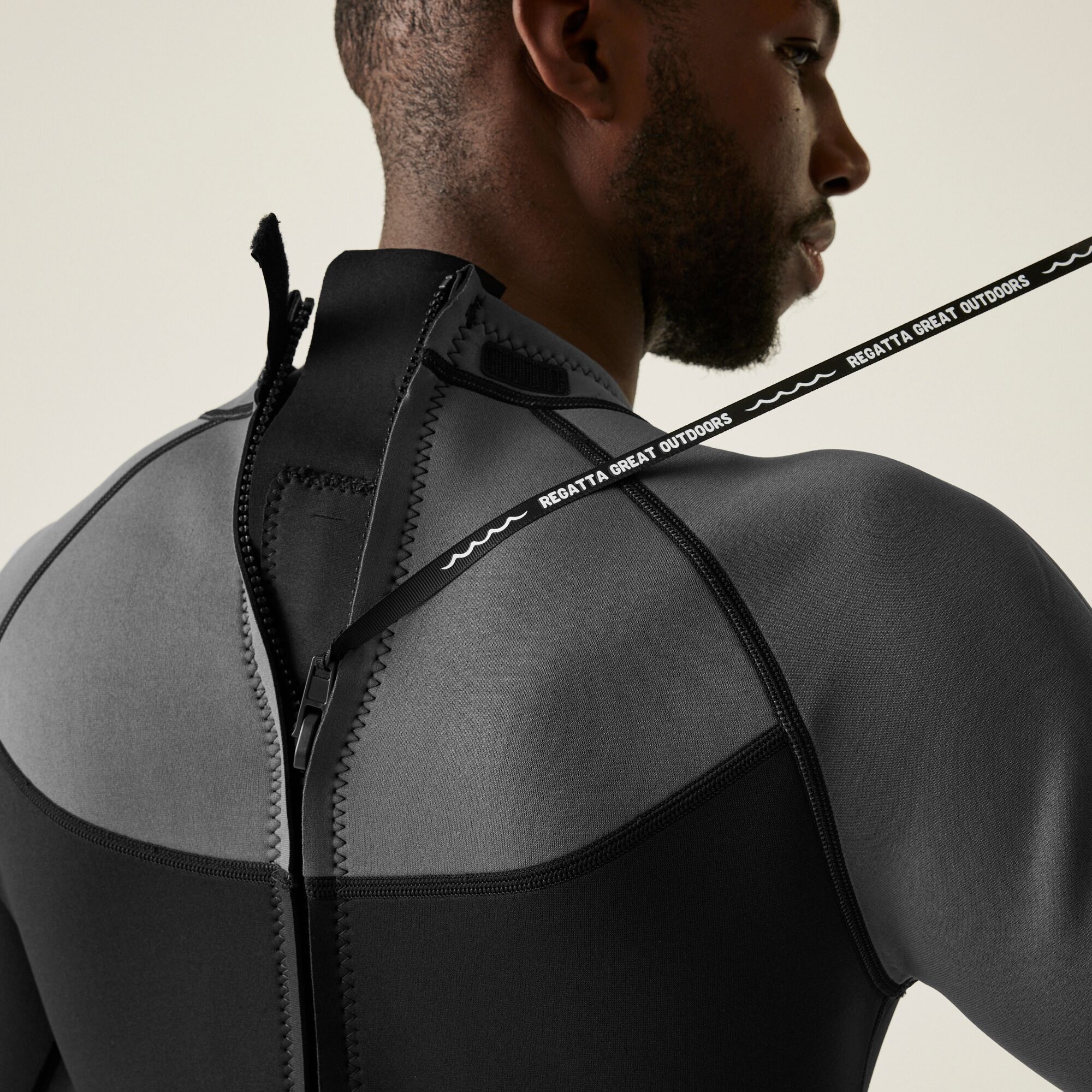 Men's Full 2mm Wetsuit | Black Dark Grey White