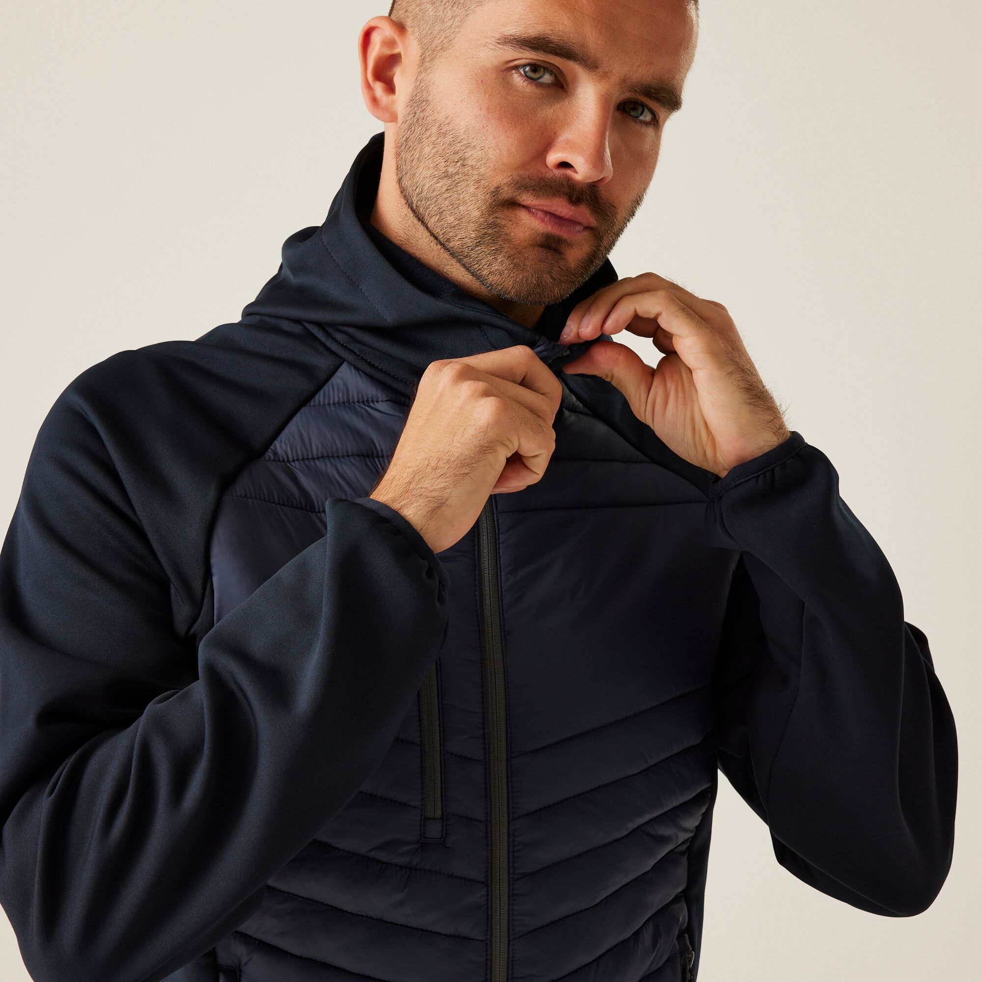 Men's Navigate Hybrid Jacket | Navy Seal Grey