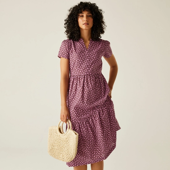 Orla Kiely Tiered Midi Dress | Lotus Yellow