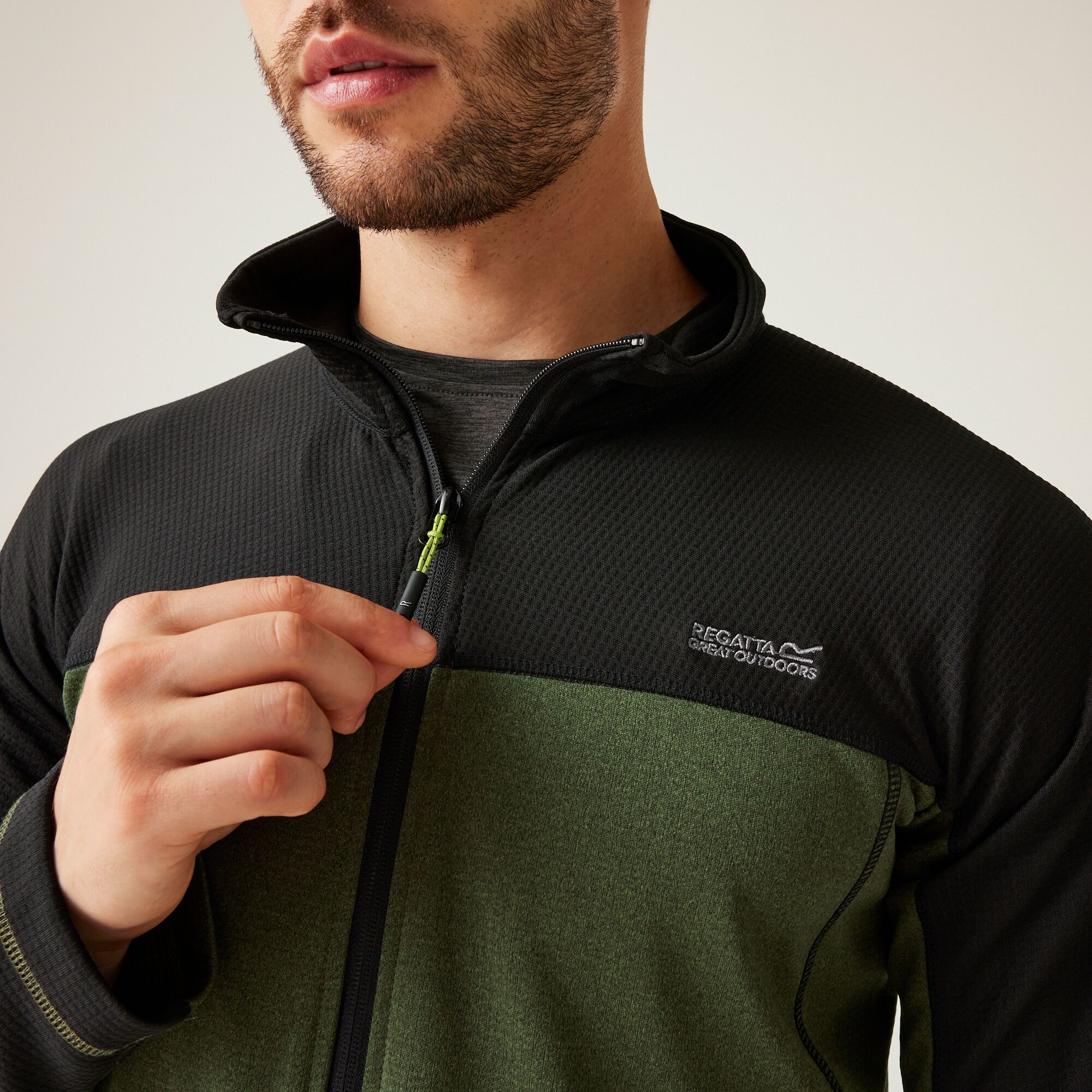 Men's Highton V Full Zip Fleece | Nephrite Green Black