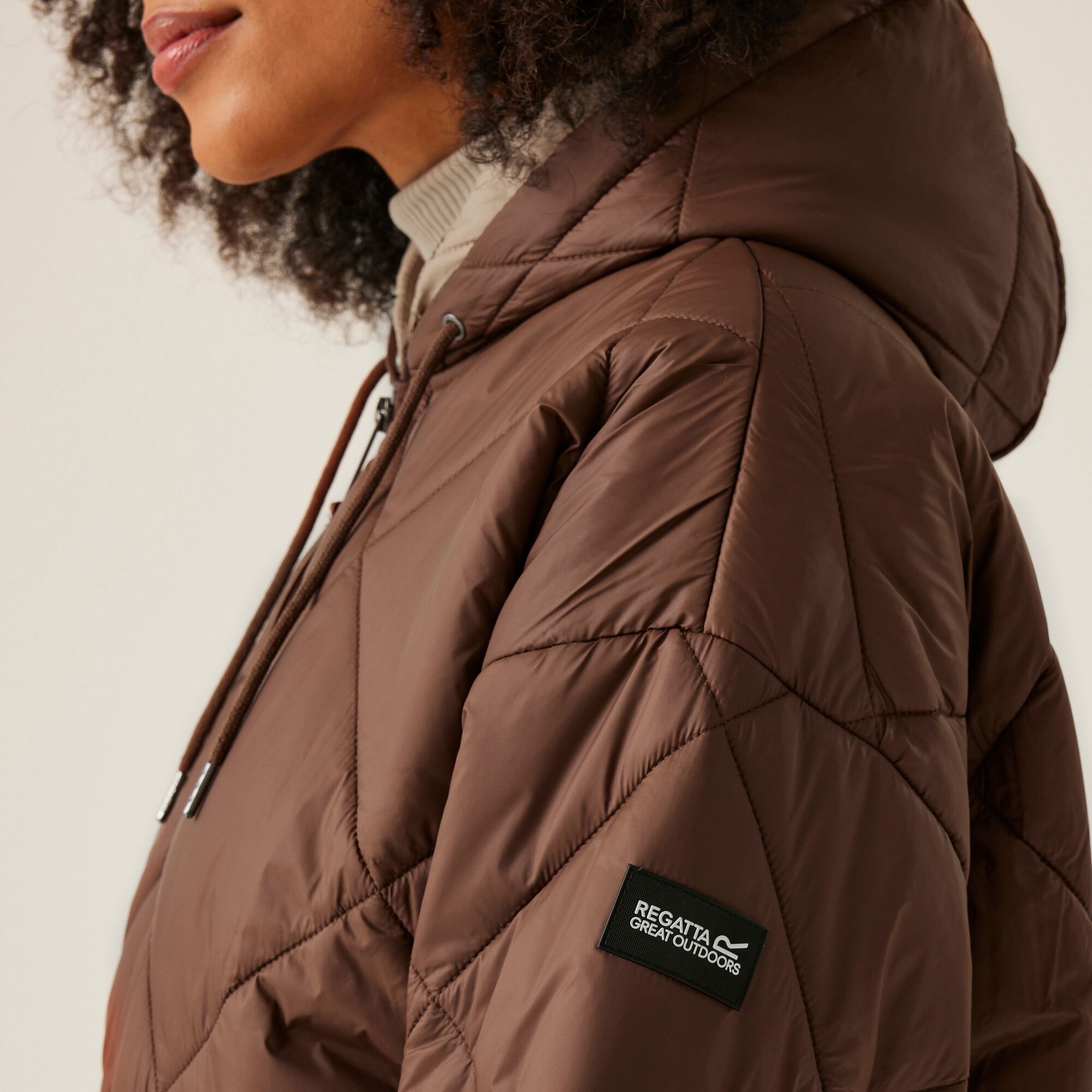 Women's Emila Quilted Jacket | Dark BrownWarm Taupe