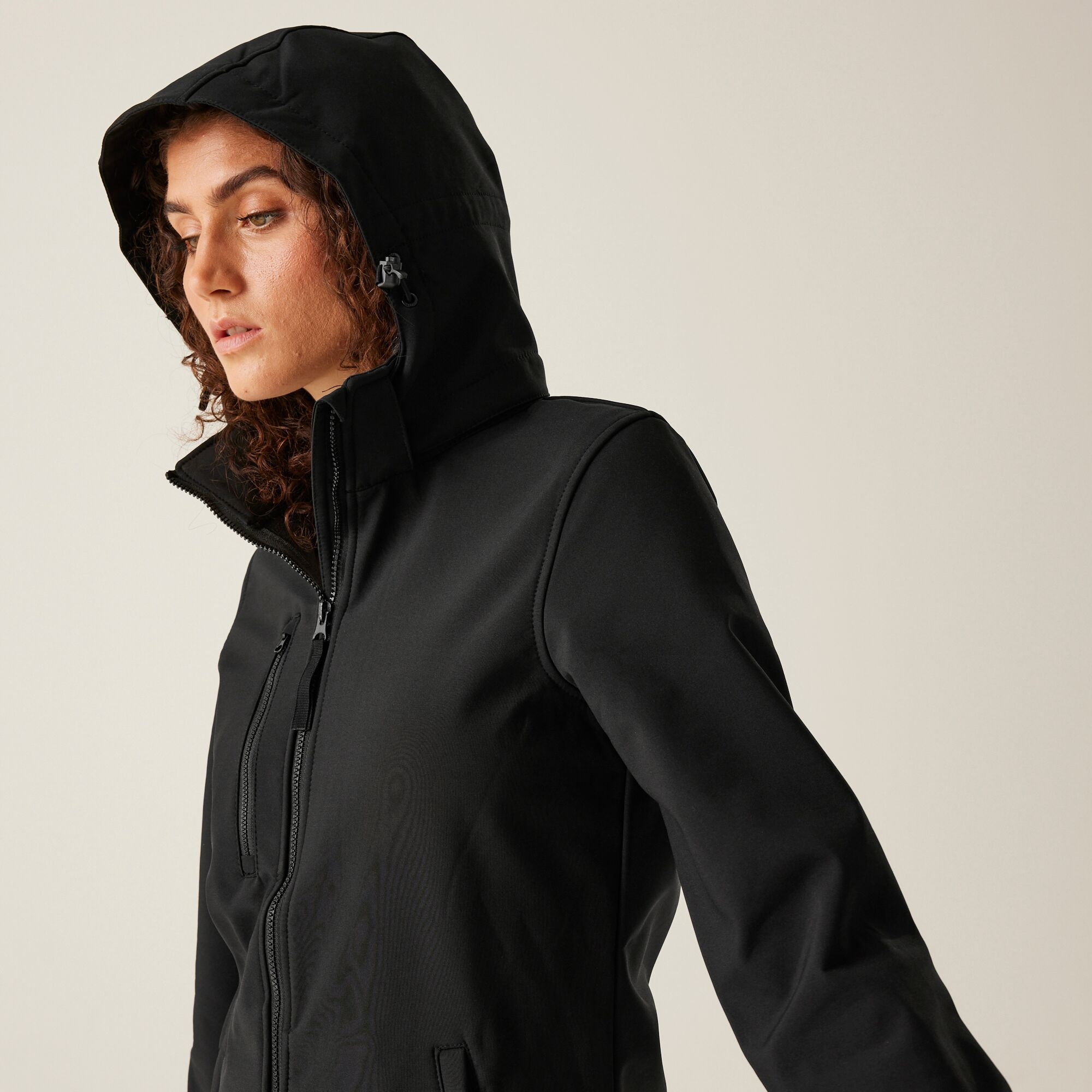 Women's Venturer 3-layer Printable Hooded Softshell Jacket | Black