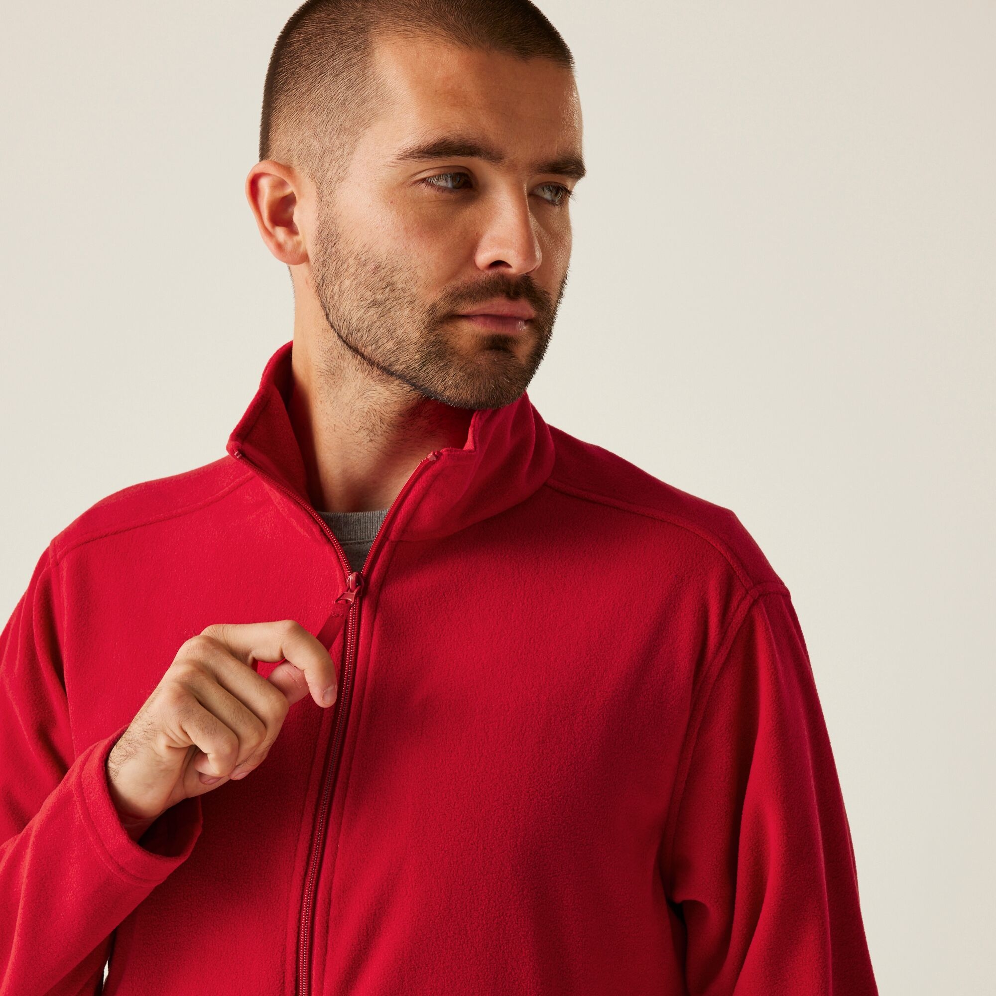 Men's Classic Full Zip Lightweight Microfleece | Classic Red
