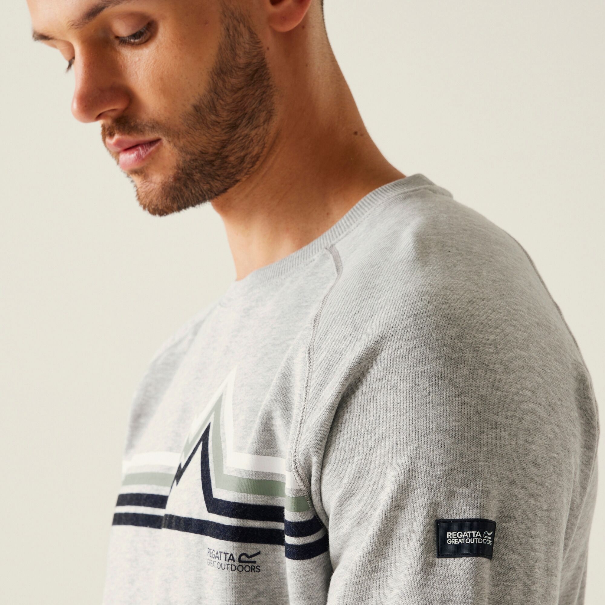 Men's Nithsdale Crewneck Sweatshirt | Grey Marl Linear Mountain