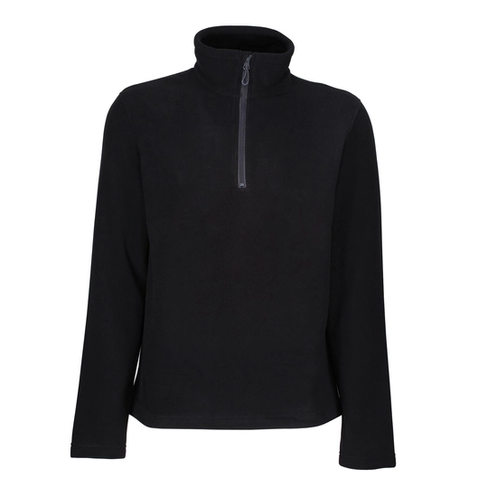 Men's Honestly Made 100% Recycled Half Zip Fleece | Black