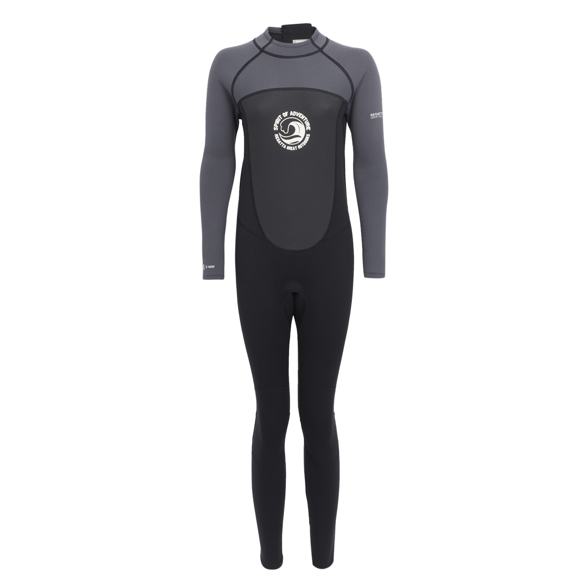 Women's Full 2mm Wetsuit | Dark Grey Black White