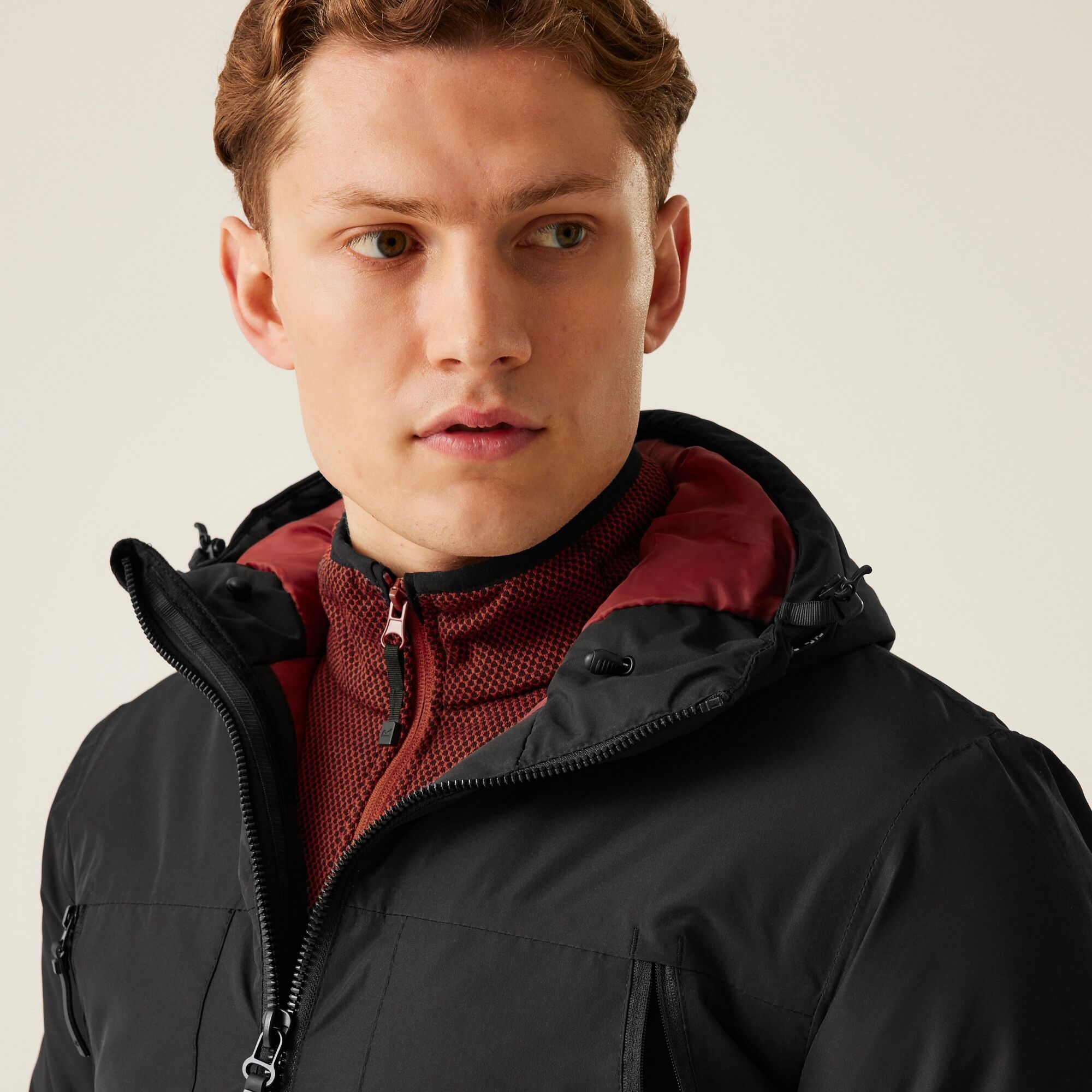Men's Larrick Waterproof Insulated Jacket | Black Red Ochre