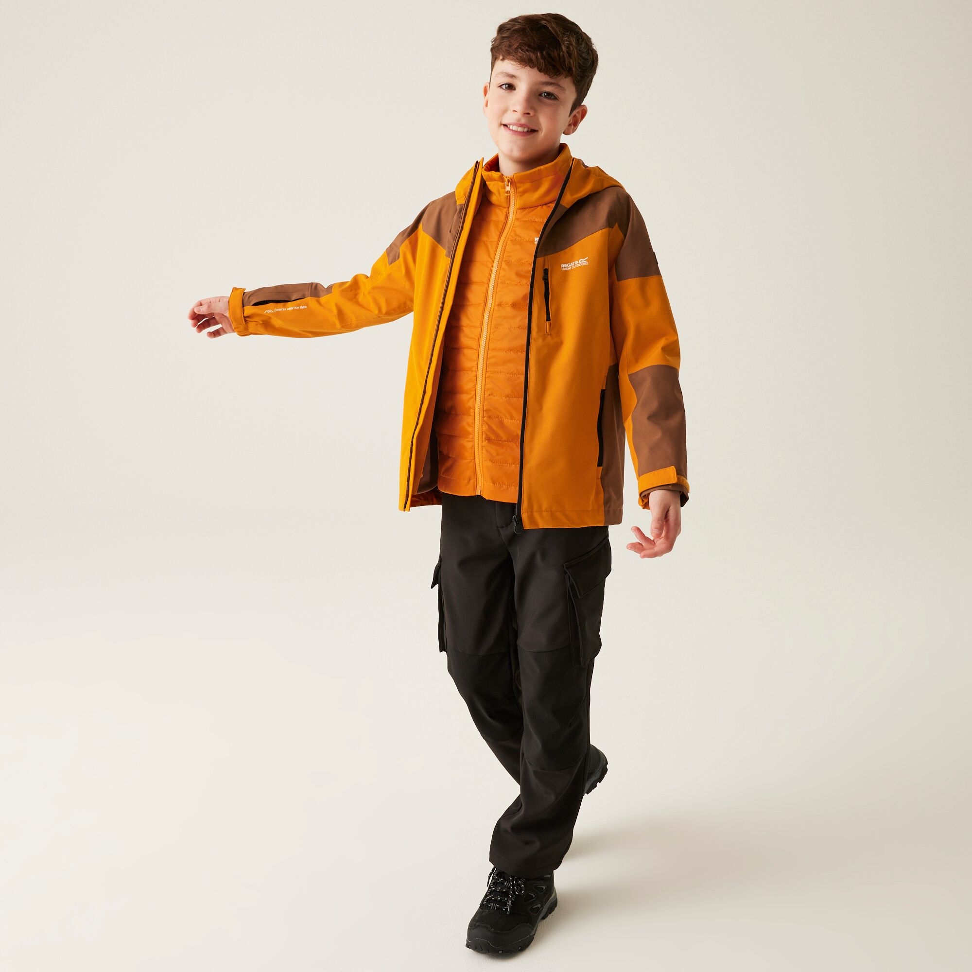 Boys Trekktain 3-in-1 Jacket | Fox Dark Brown Fox Inner