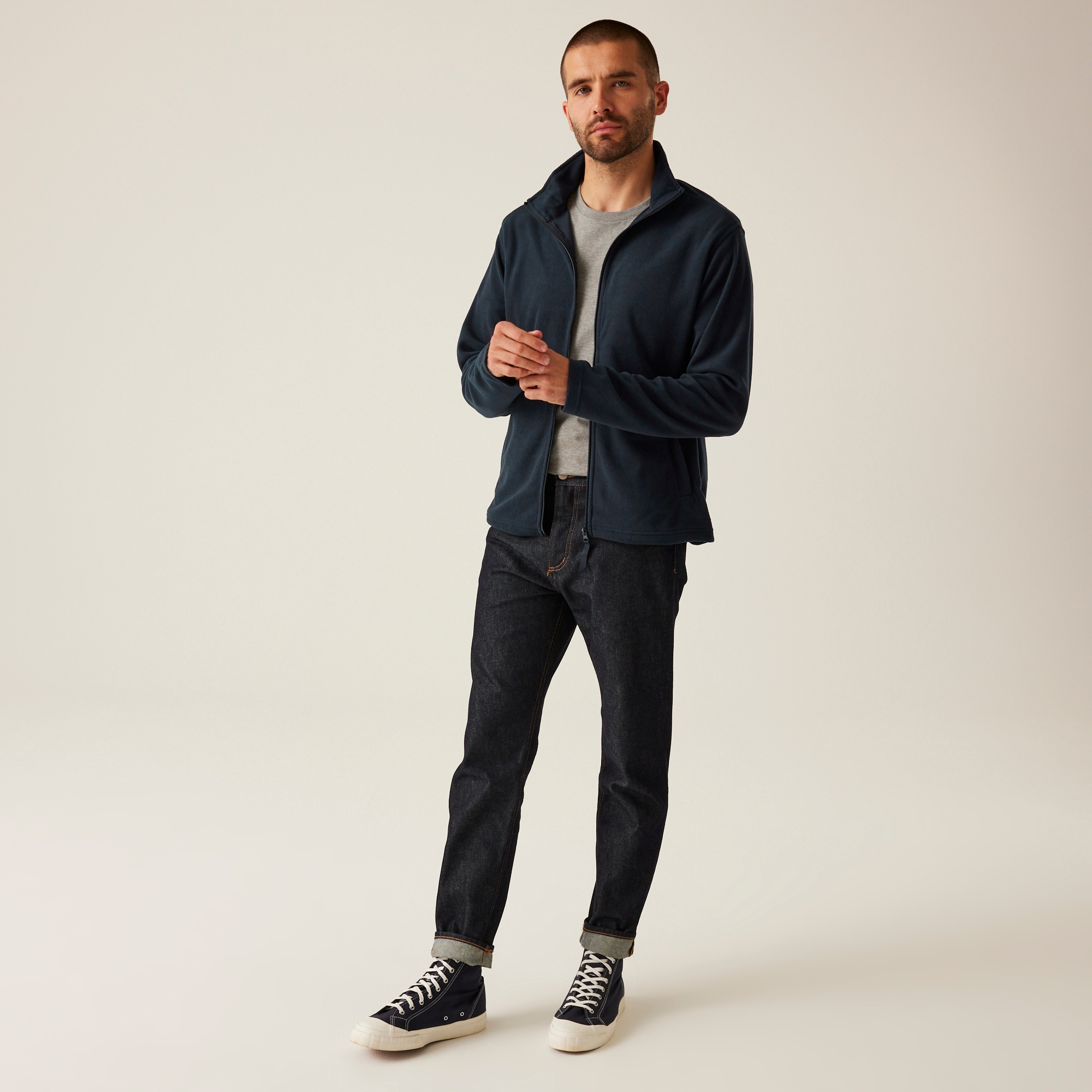 Men's Classic Full Zip Lightweight Microfleece | Dark Navy