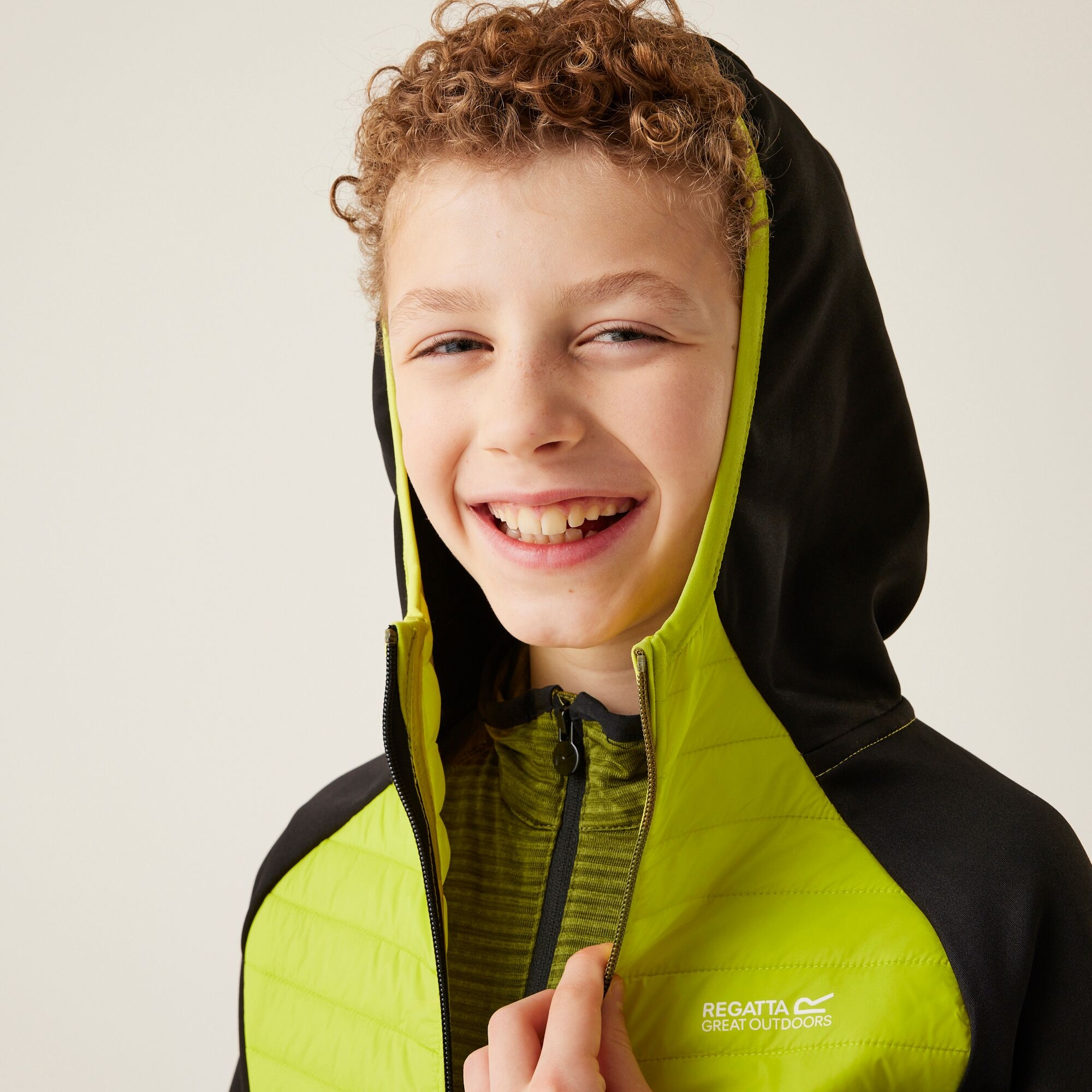 Kids' Kielder Hybrid VIII Jacket | Black Citron Lime