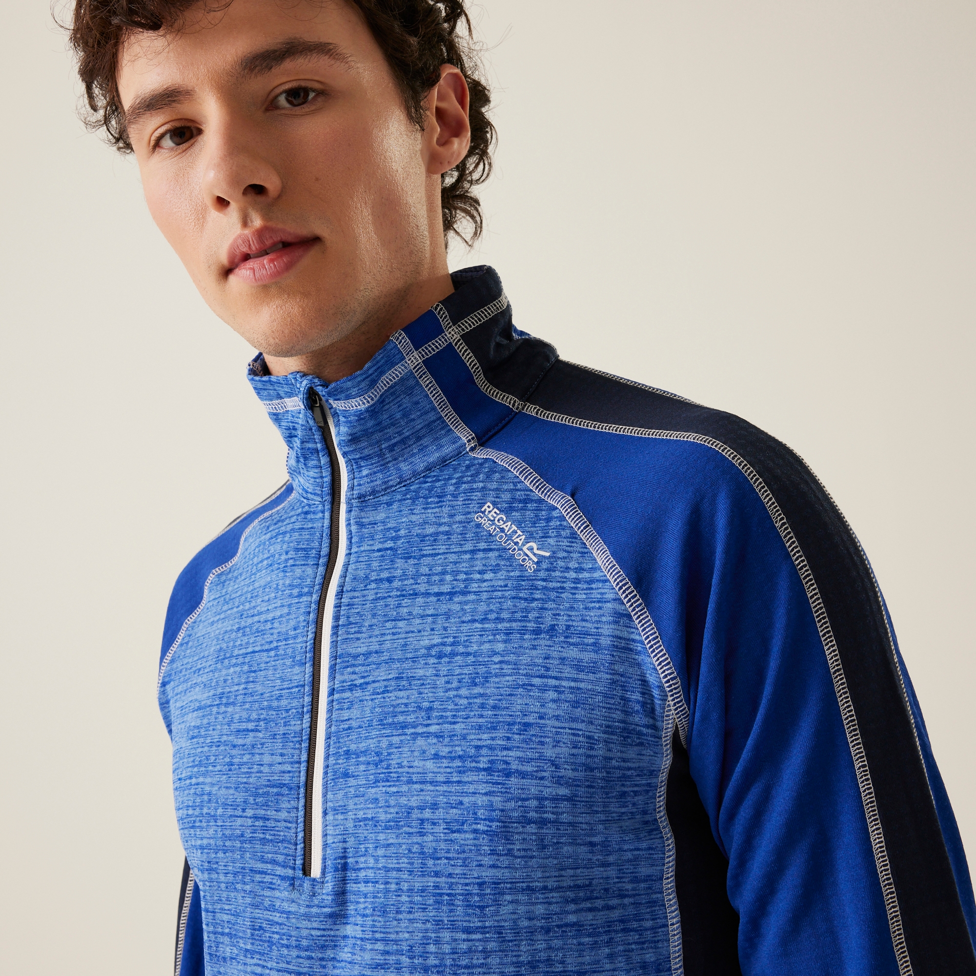 Men's Hepley Half Zip Lightweight Fleece | Strong Blue New Royal