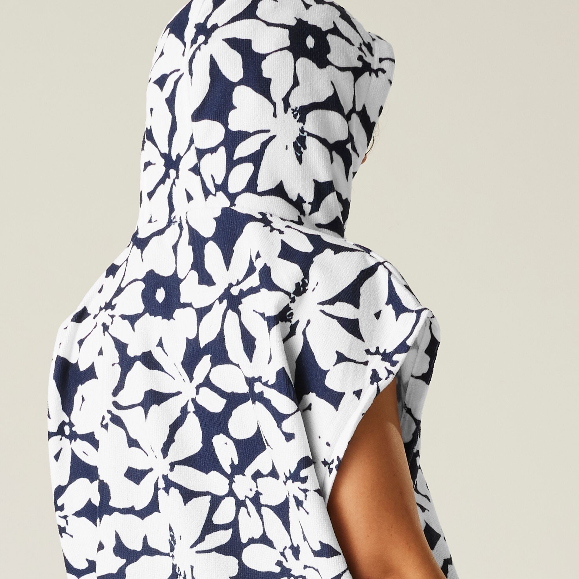 Adult's Towel Robe | Navy White Large Floral