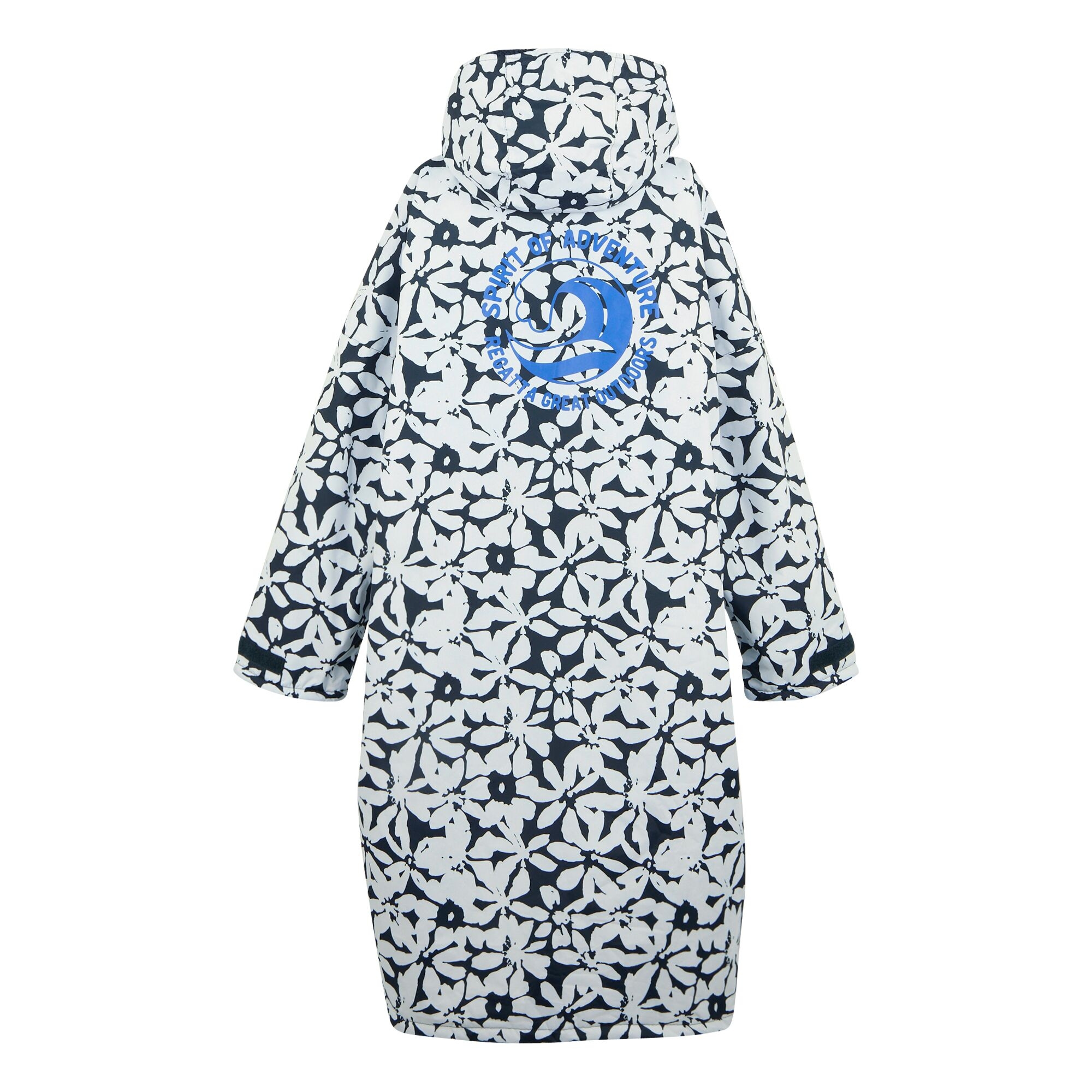 Adult's Waterproof Changing Robe | Navy White Large Floral